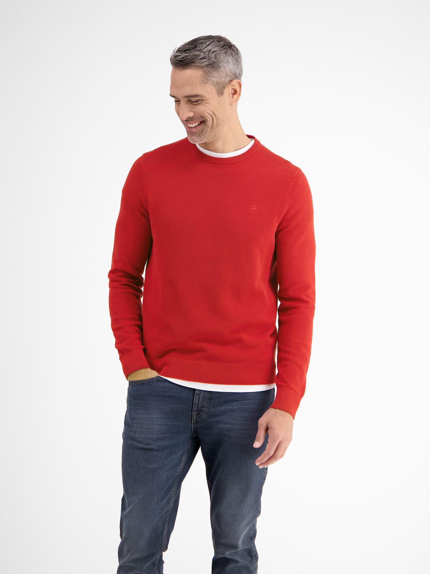 Lerros Gebreide trui LERROS lichte gebreide pullover met smalle ribstructuur