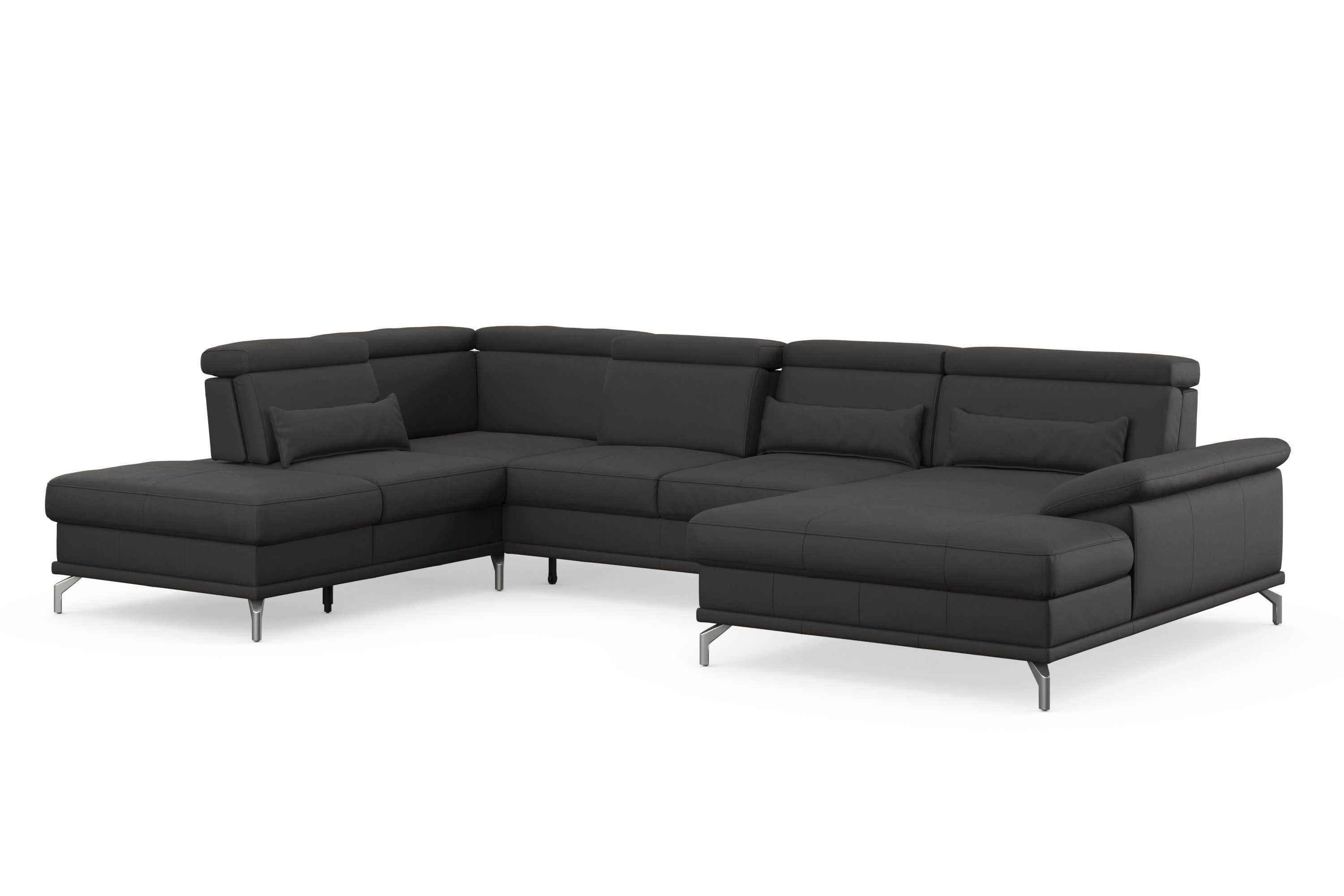 sit&more Zithoek Cabrio U-vorm, met zitdiepteverstelling, arm- en hoofdsteunverstelling