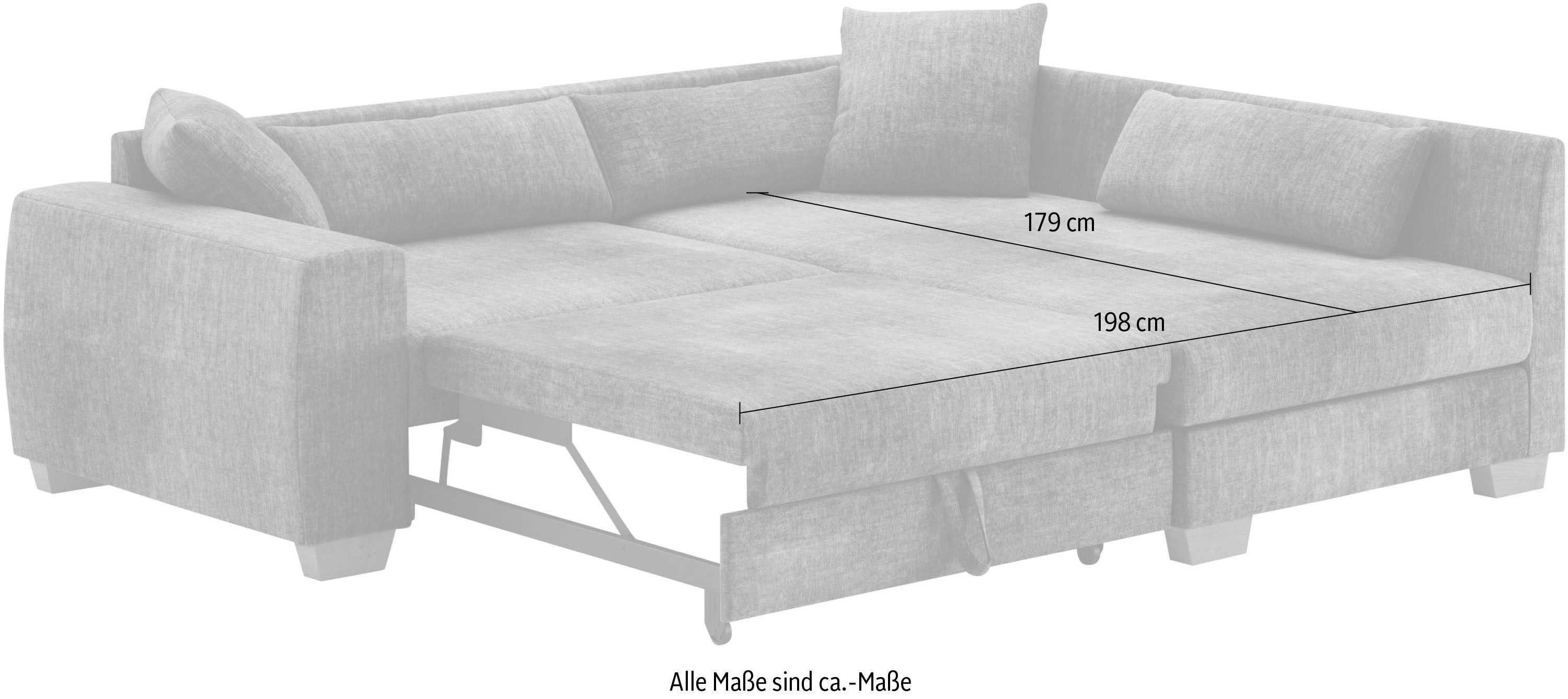 Mr. Couch Hoekbank Helena L-vorm Met binnenvering, optioneel met bed en pocketvering