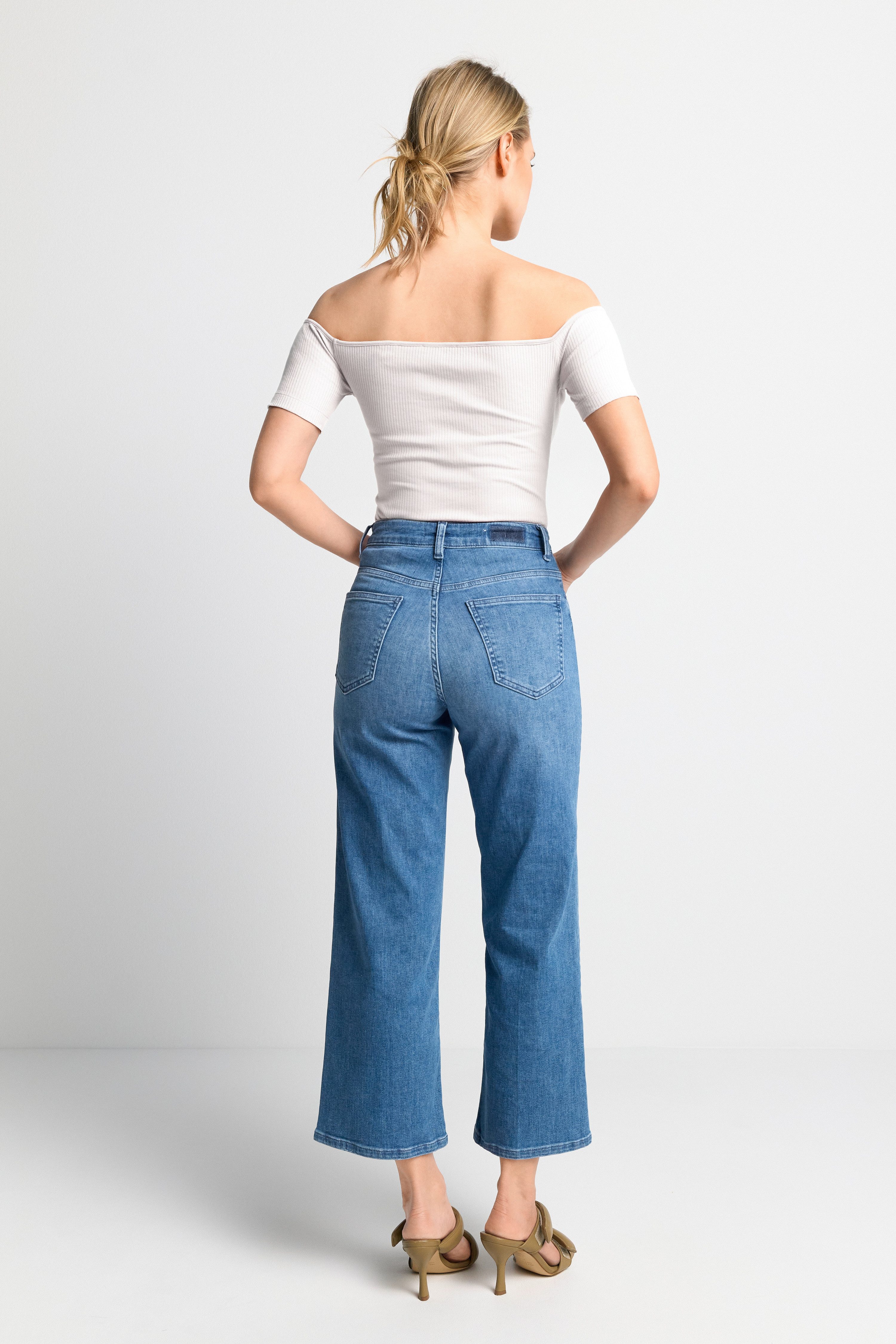 Rich & Royal T-shirt Off-shoulder, geribbeld