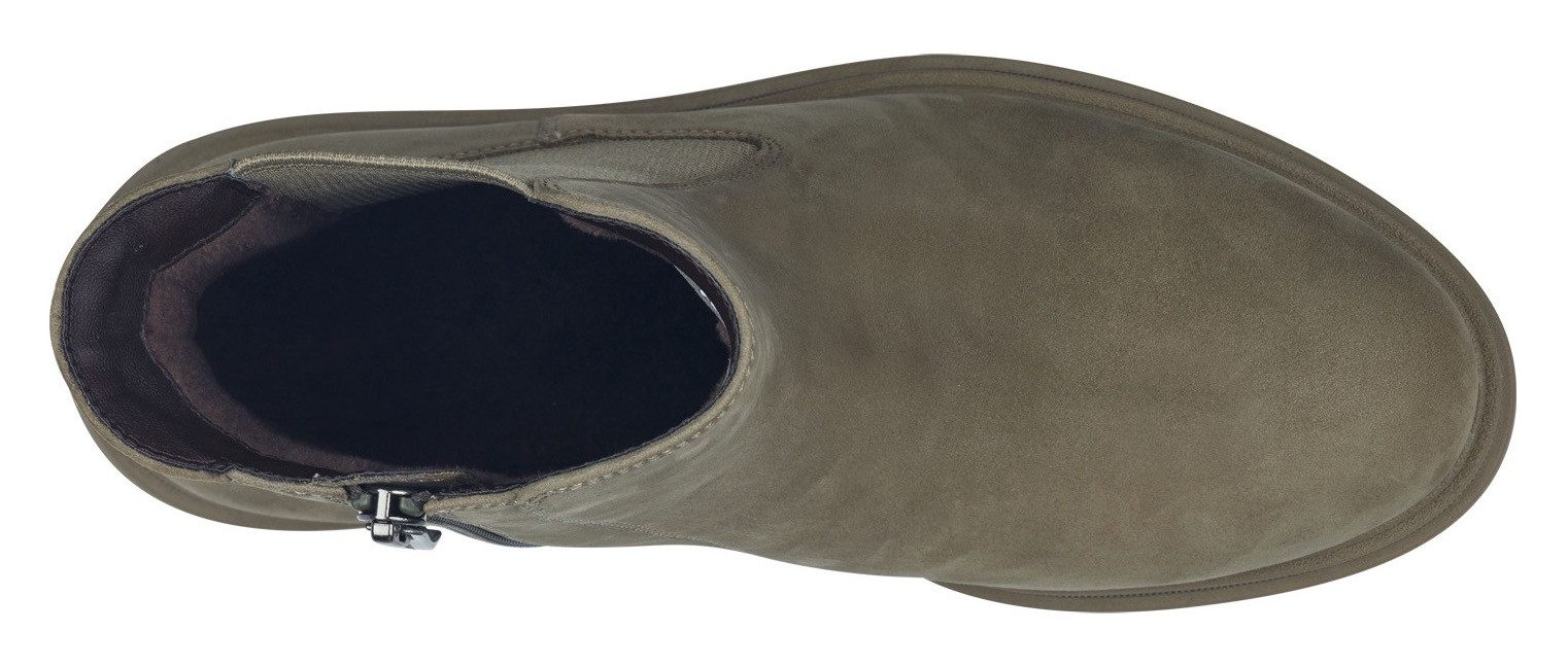 Tamaris Chelsea-boots blokhak, combat boots, enkellaars met stretch-inzet
