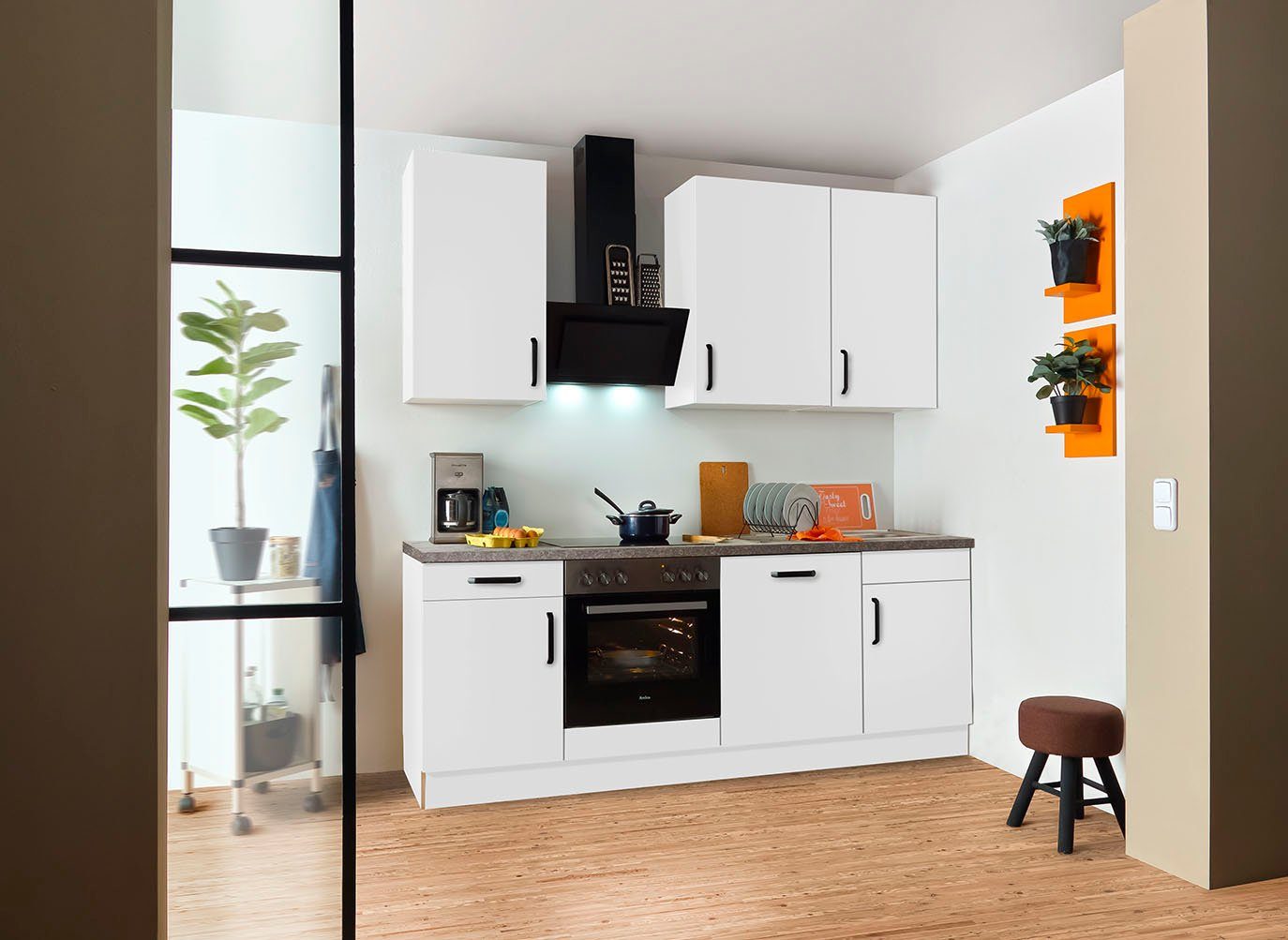 wiho Küchen Keukenblok "Simi", optioneel met elektrische apparaten, met verstelbare voeten