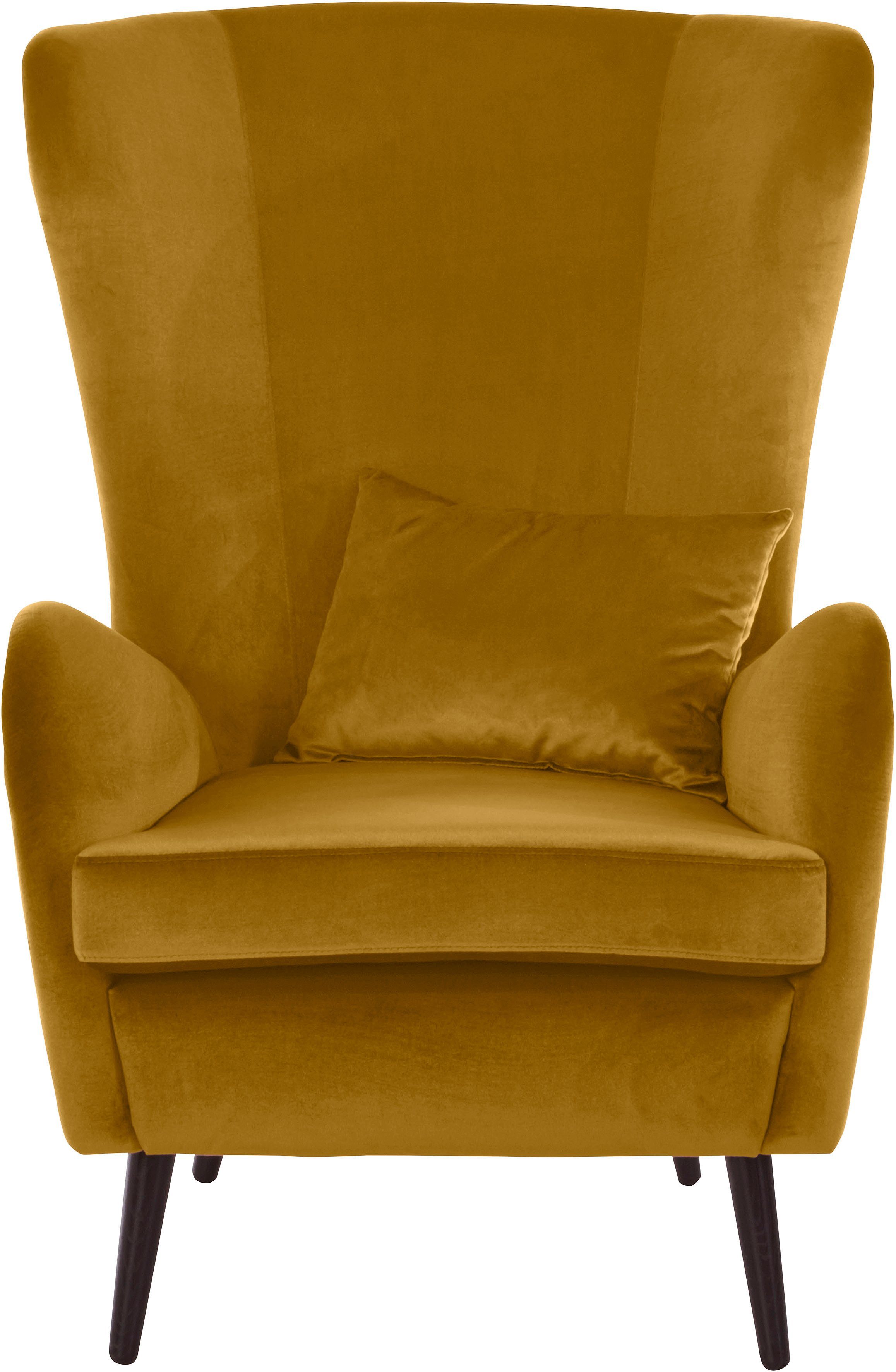 Guido Maria Kretschmer Home&Living Fauteuil Salla naar keuze met of zonder hocker, grote fauteuil: afm. bxdxh: 78x94x118 cm, overtrekstof ook in luxe-microvezel in imitatiebont-loo