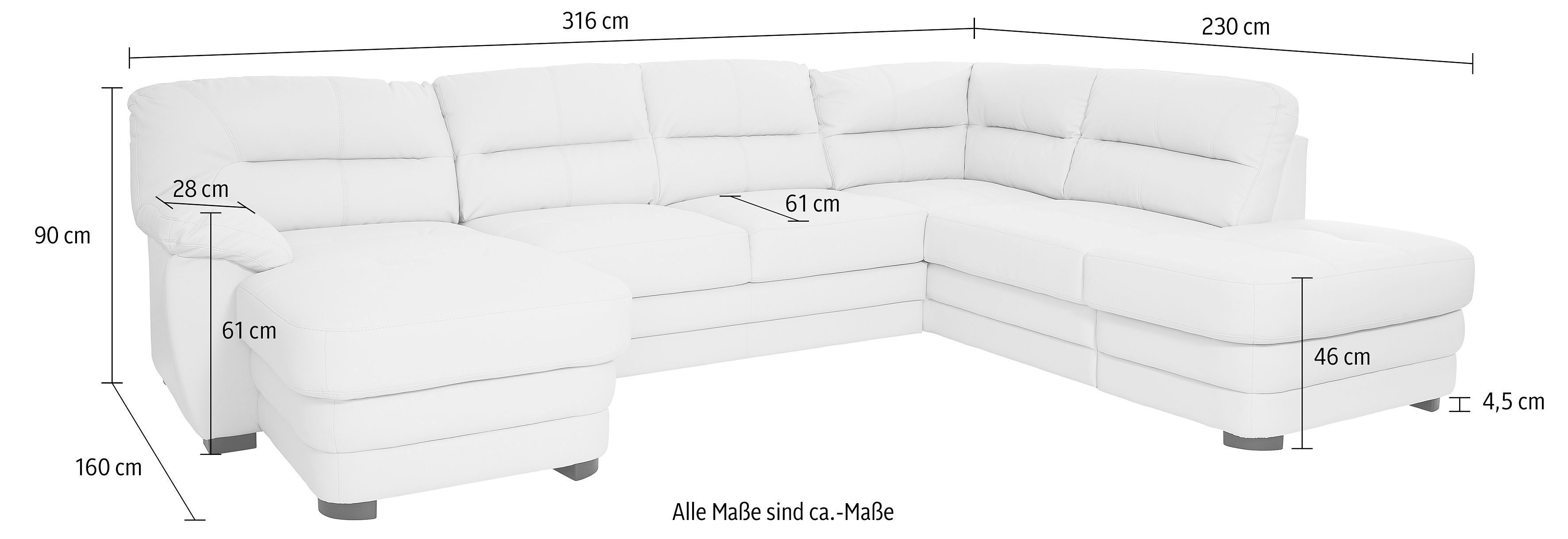 COTTA Zithoek Royale U-vorm Set bestaande uit: woonlandschap & hocker (set)