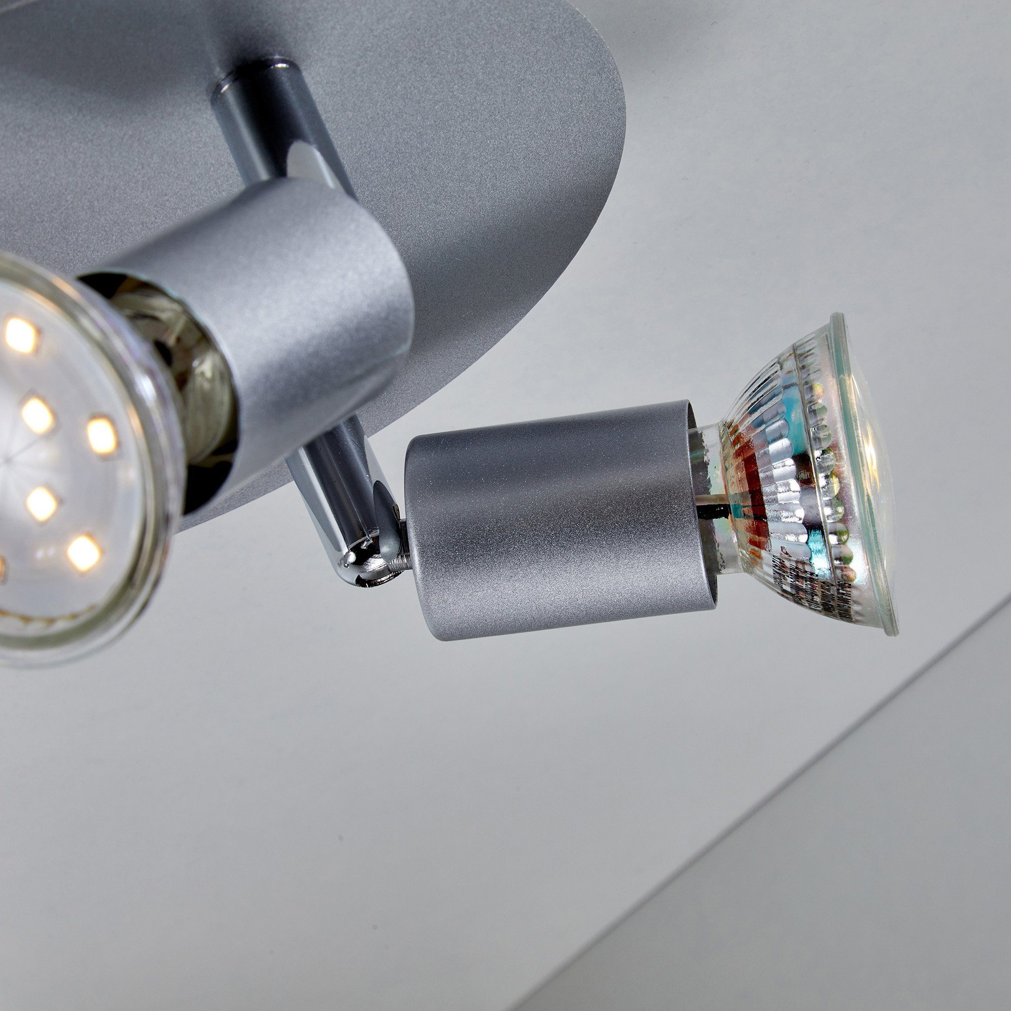 B.K.Licht Ledplafondspots Lunis 3 LED plafondlamp draaibaar, incl. 3W GU10 250LM GU10 warmwit