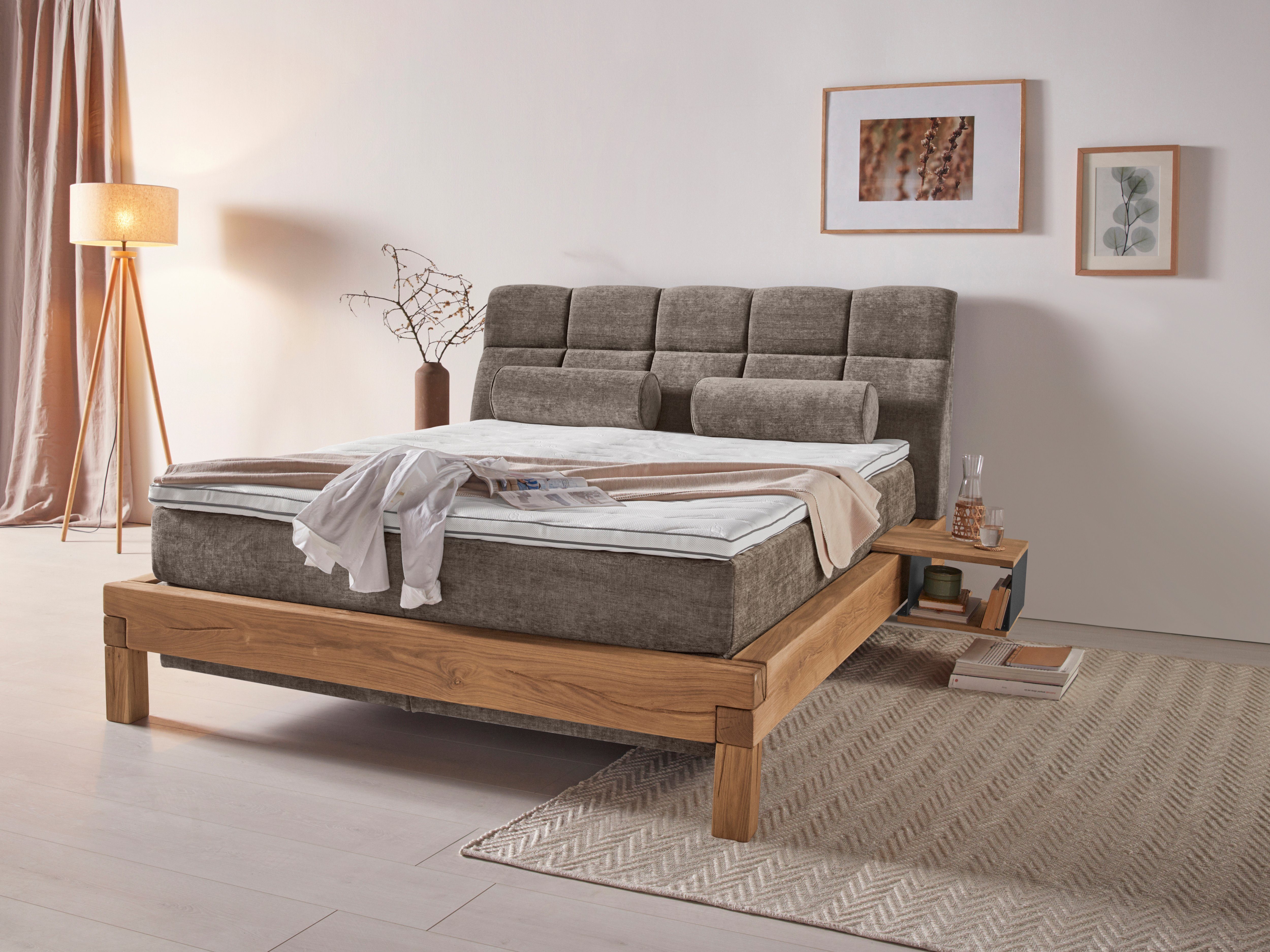 Home affaire Boxspring Villads Ligoppervlak: 160x200 cm van balkeiken, inside-boxspringonderbouw