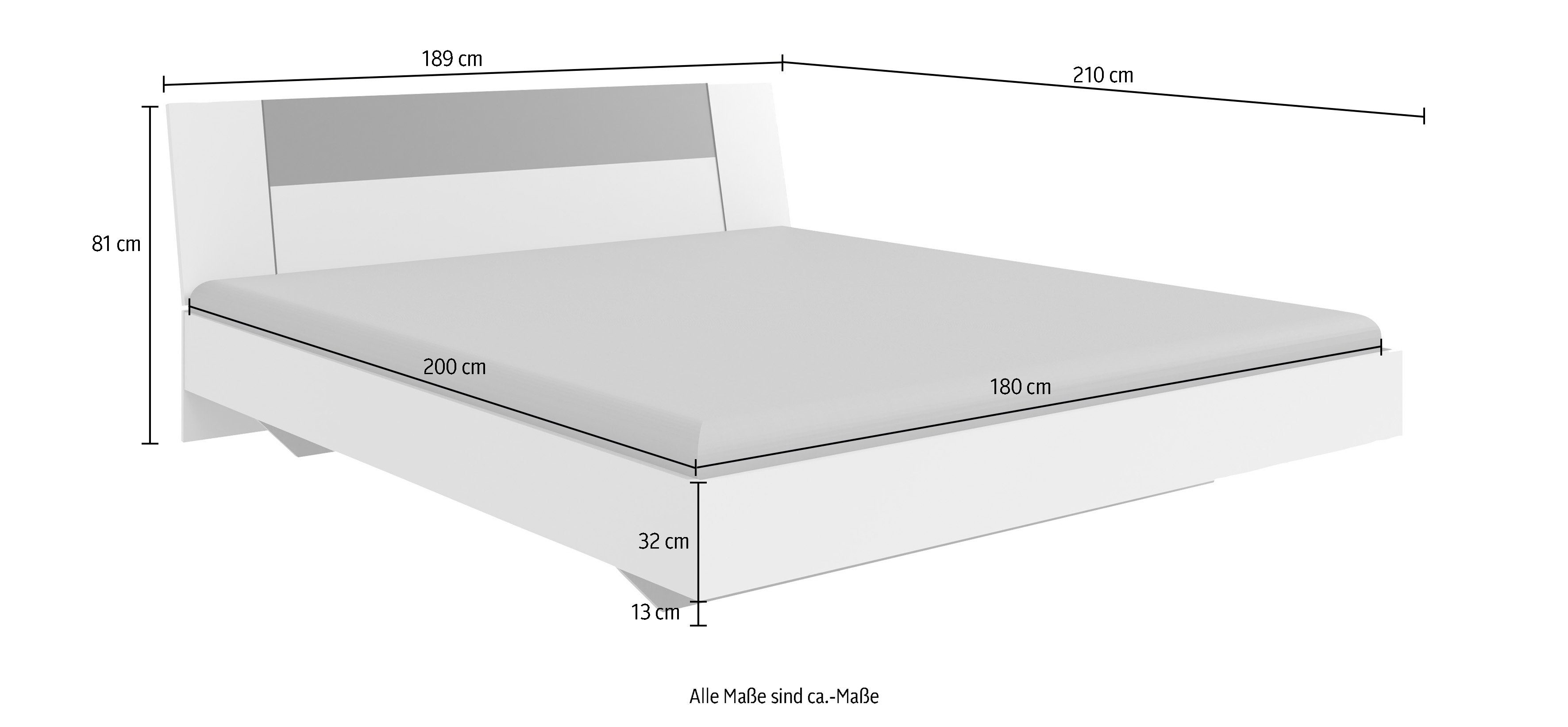 Wimex Futonbed Kreta Ligoppervlak 180x200 cm, modern hoofdbord