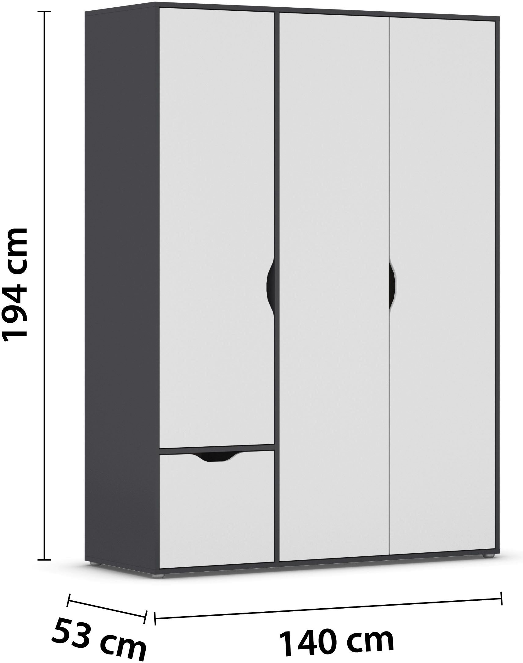 rauch Draaideurkast Kledingkast Kast Garderobe Wasmand NARAI met Laden Greefaansluitingen voor een greeploze look TOPSELLER MADE IN GERMANY