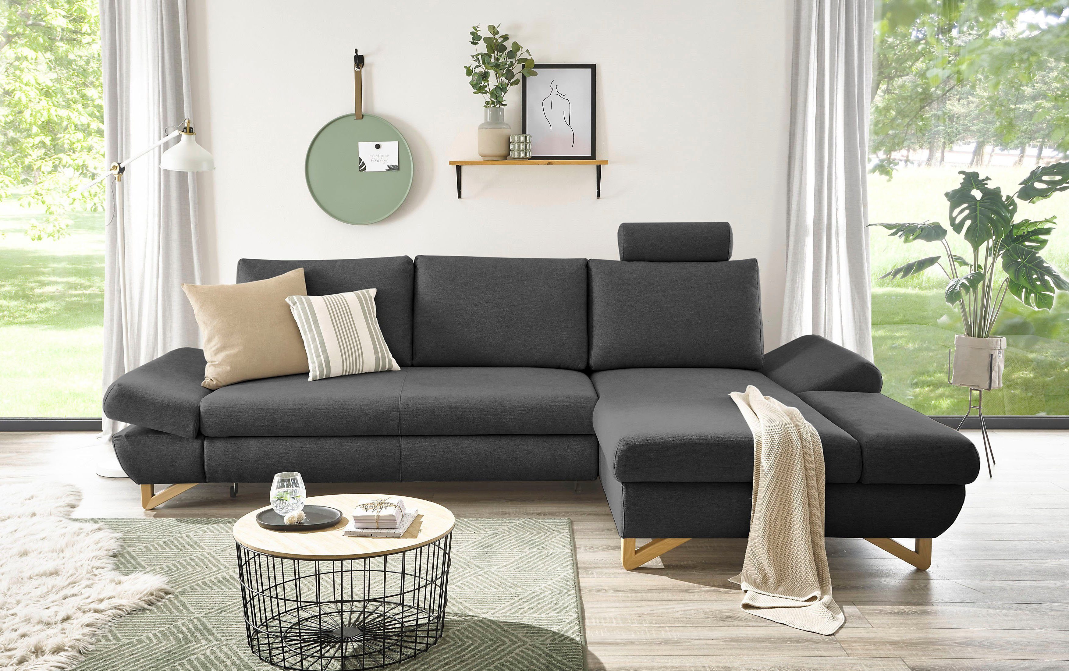 INOSIGN Slaapbank City/Giron comfortabele slaapbank (ligoppervlak 245 x 138 cm) en bedlade