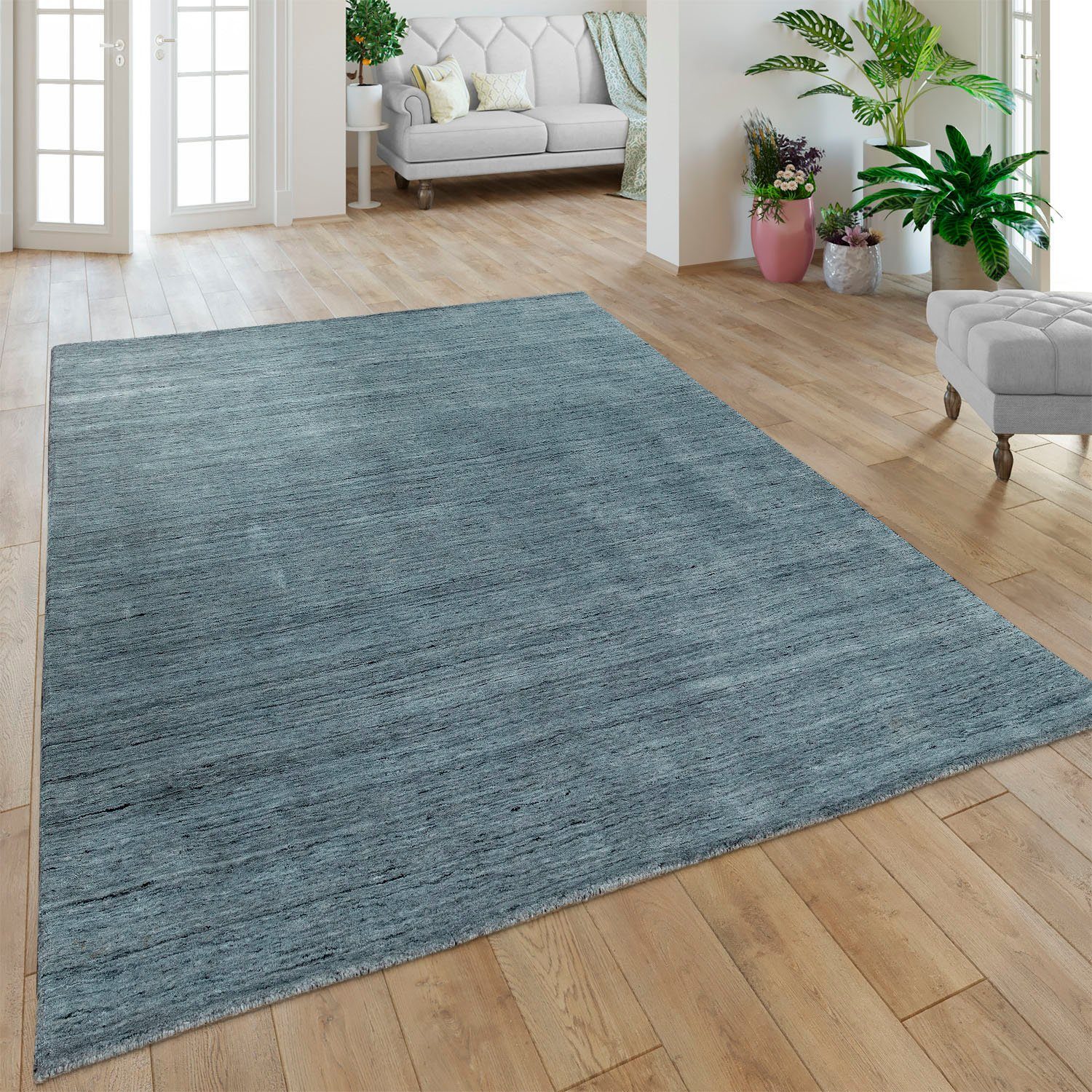 Paco Home Vloerkleed Loft 250 Met de hand geweven, korte pool, van 60% viscose, 40% katoen