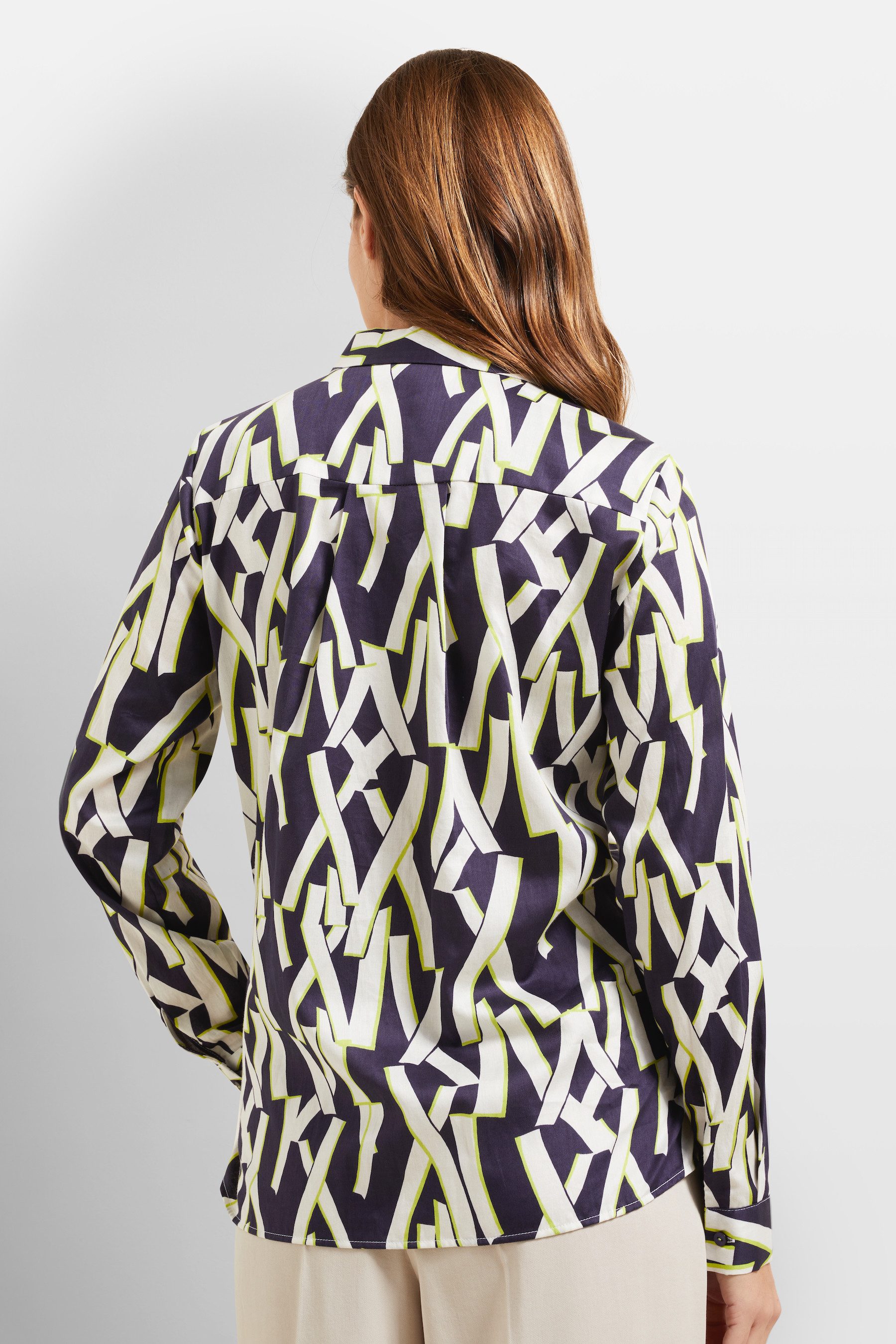 Bugatti Blouse met lange mouwen met overhemdkraag
