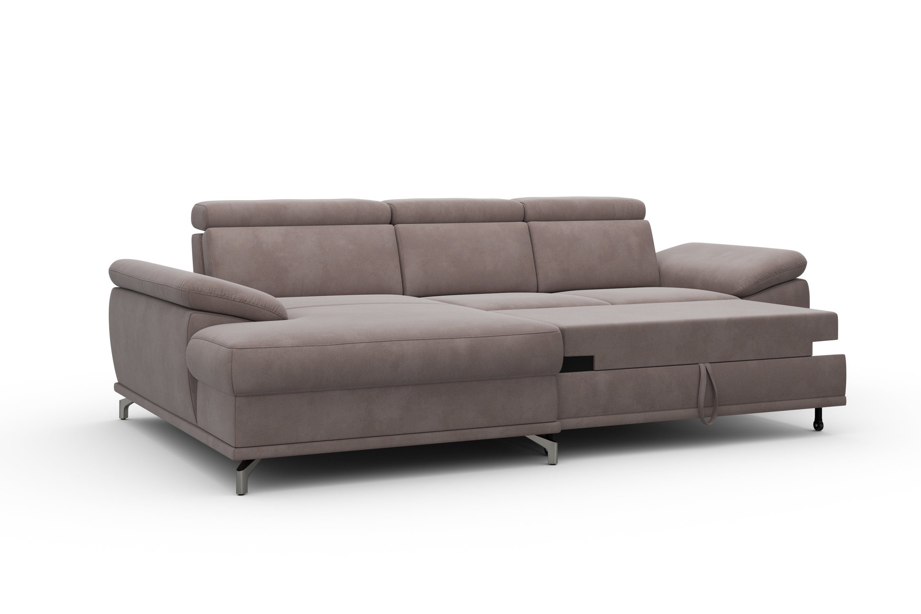 sit&more Hoekbank Cabrio L-vorm, met zitdiepteverstelling, arm- en hoofdsteunverstelling