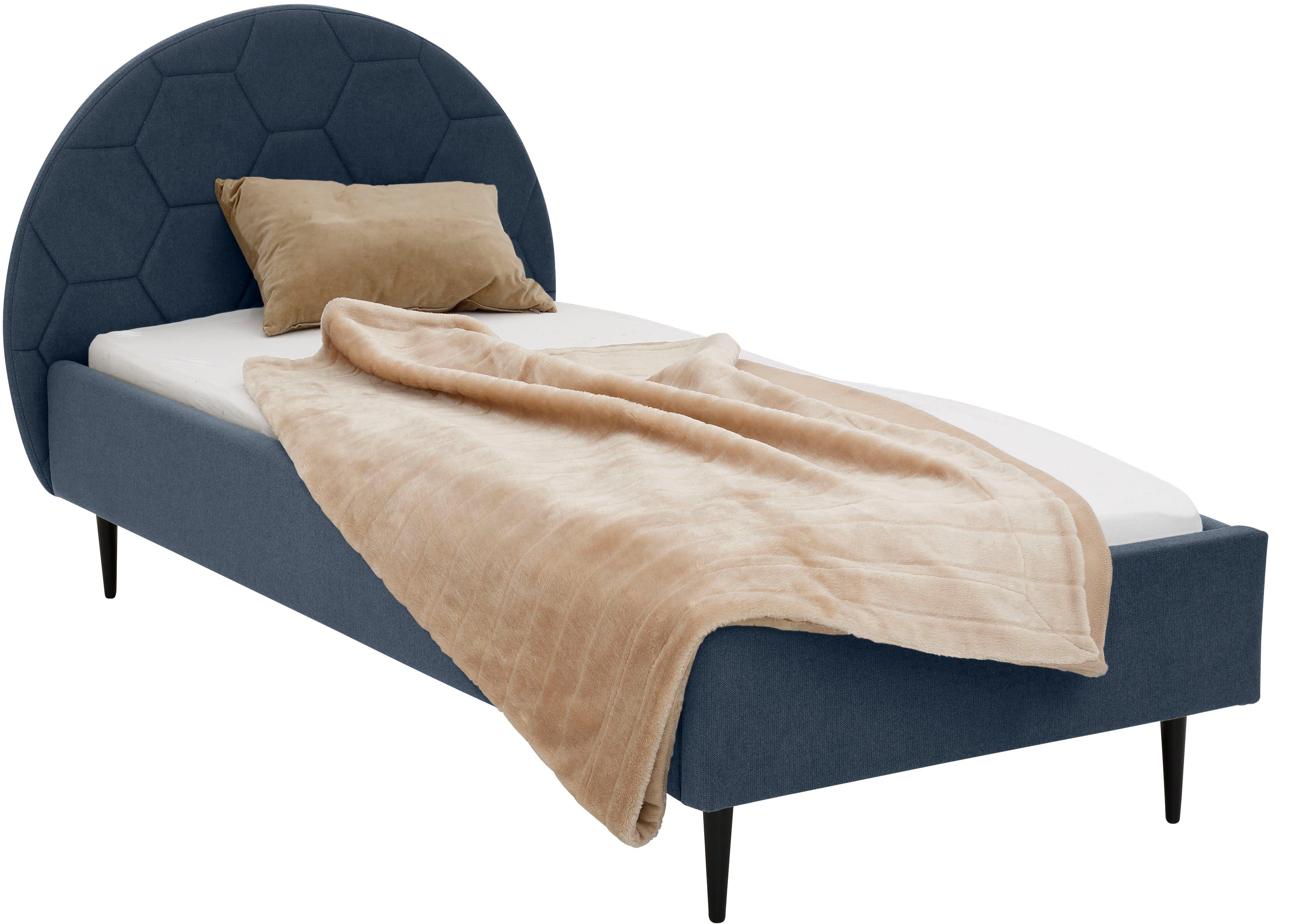 Lüttenhütt Gestoffeerd bed Gebko prettig bekleed hoofdbord met decoratief honingraatmotief