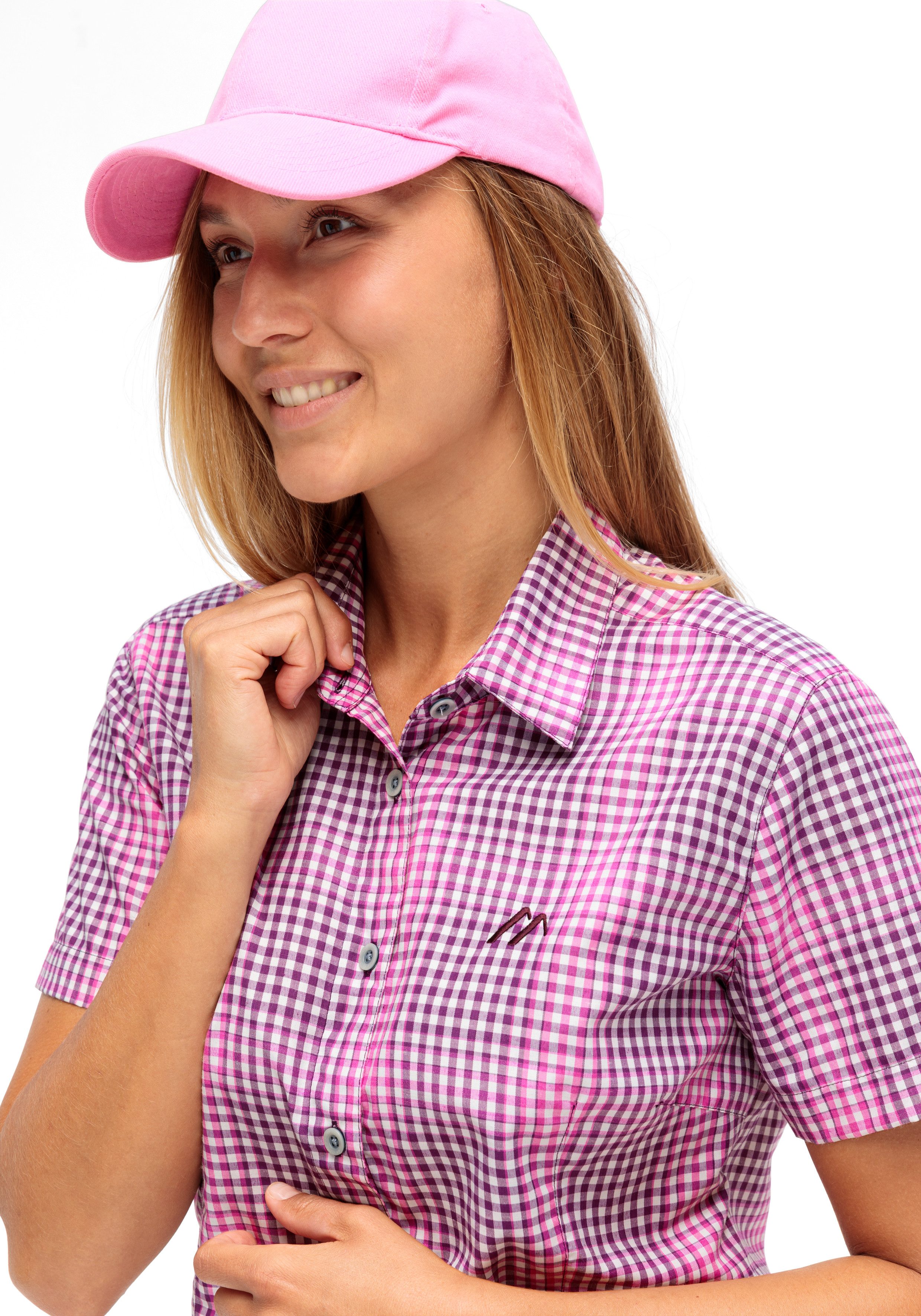 Maier Sports Geruite blouse met overhemdkraag