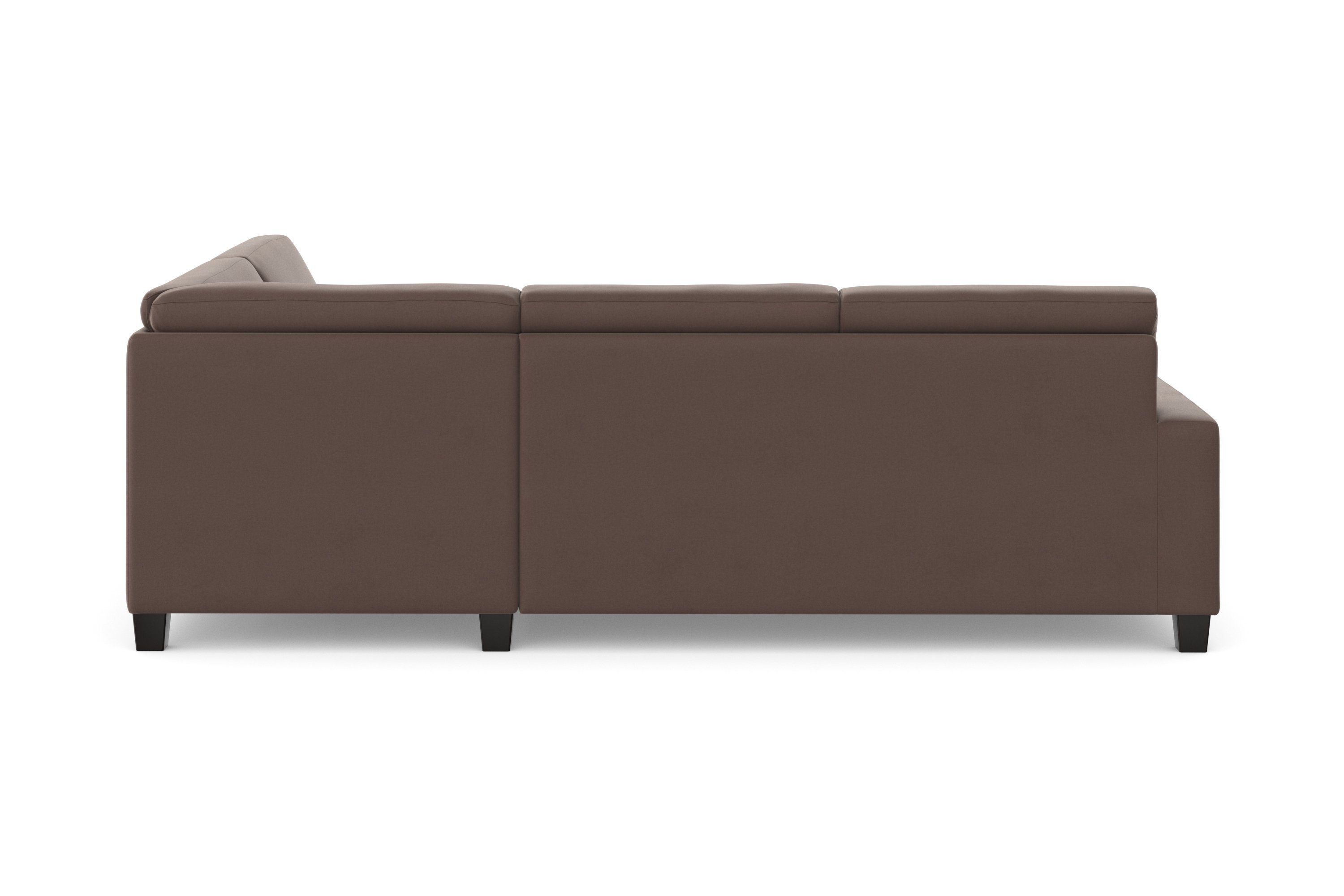 DOMO collection Hoekbank Florentina tijdloos en elegant, zitnaden als designelement, L-vorm keuze met slaapfunctie, met contrastnaad, comfortabele zithoogte 47 cm