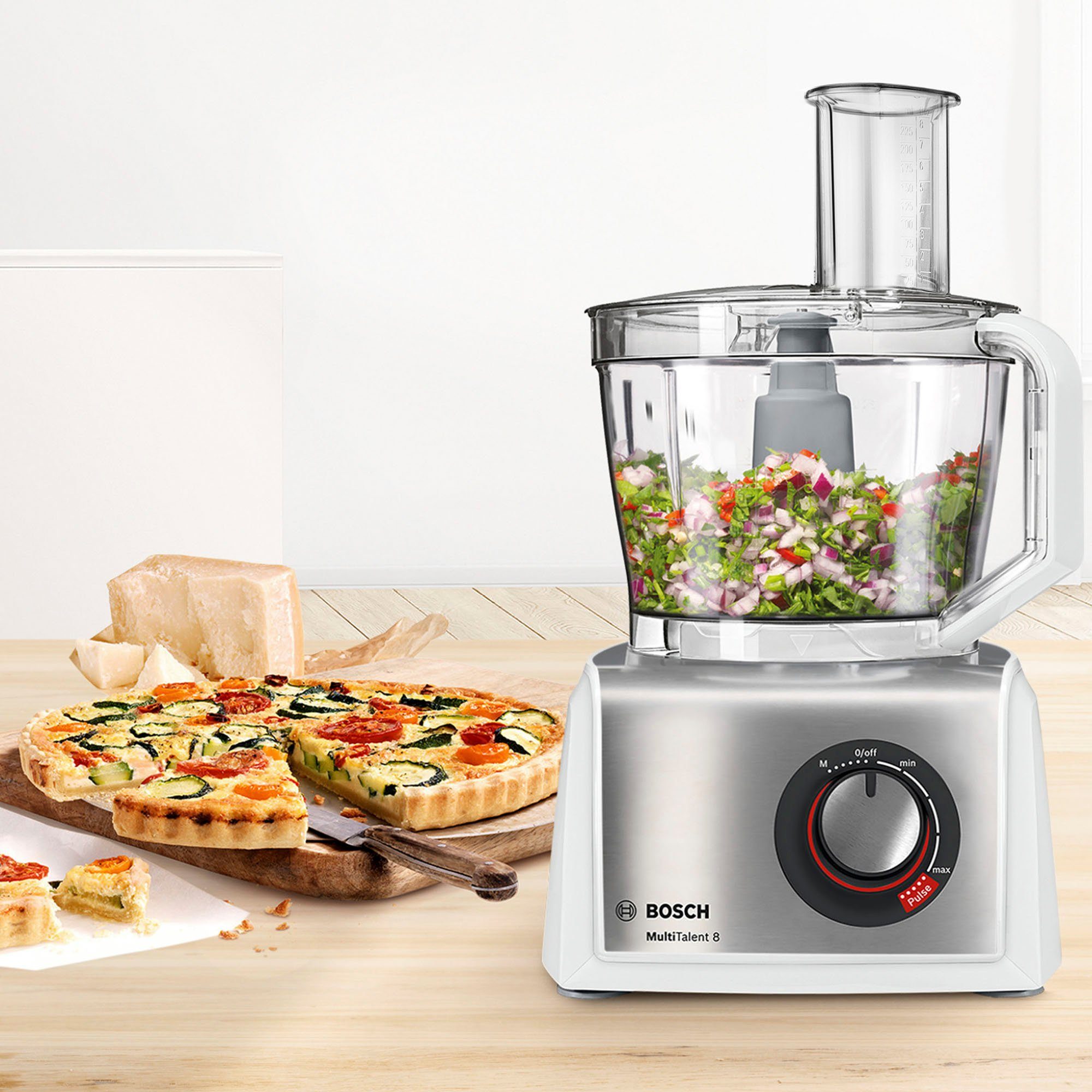 BOSCH Compacte keukenmachine Multitalent 8 MC812S814 3,9l kom, 1,5 l mixopzet, roergarde, universeel mes, 3 schijven