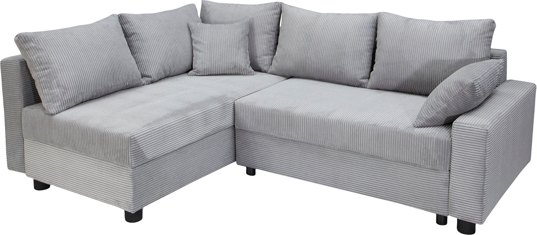 COLLECTION AB Hoekbank Parma L-vorm met slaapfunctie en bedlade, inclusief kussens, bonell-federkern
