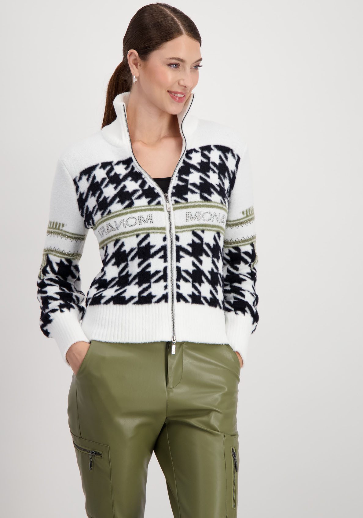 Monari Vest met pied-de-poulemotief