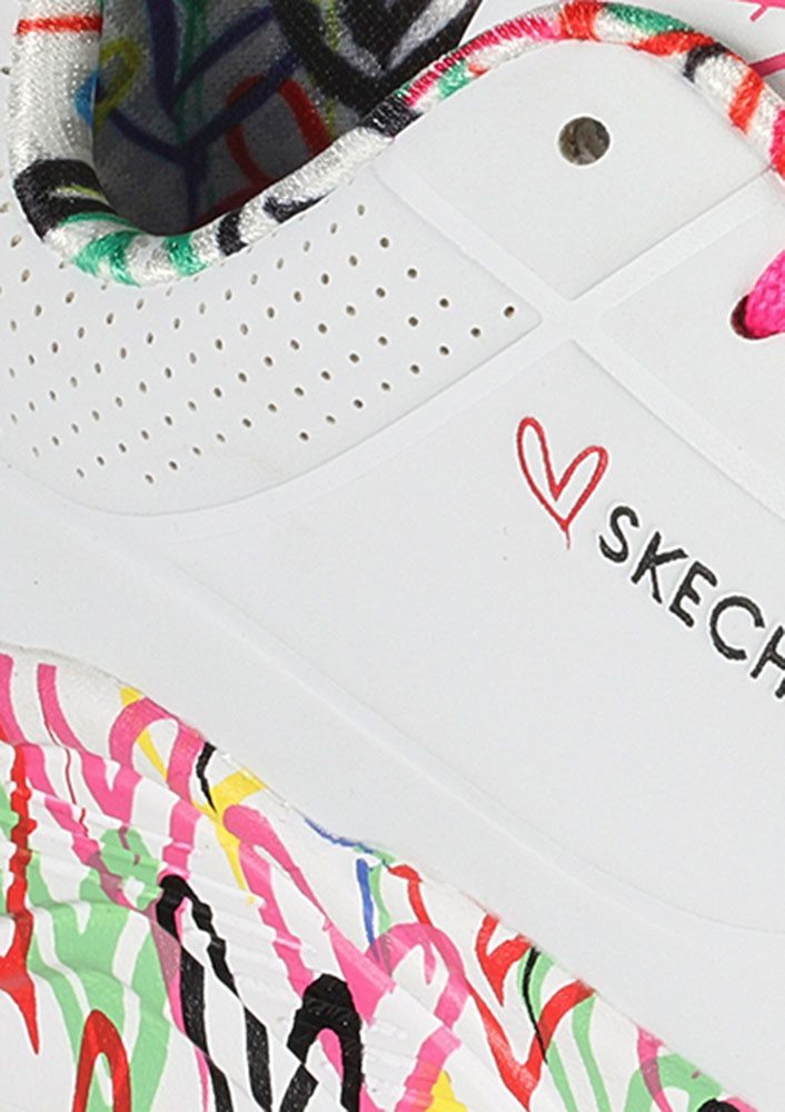 Skechers Sneakers UNO LITE-LOVELY LUV , veterschoen met bedrukte zool, maat sjabloon te downloaden