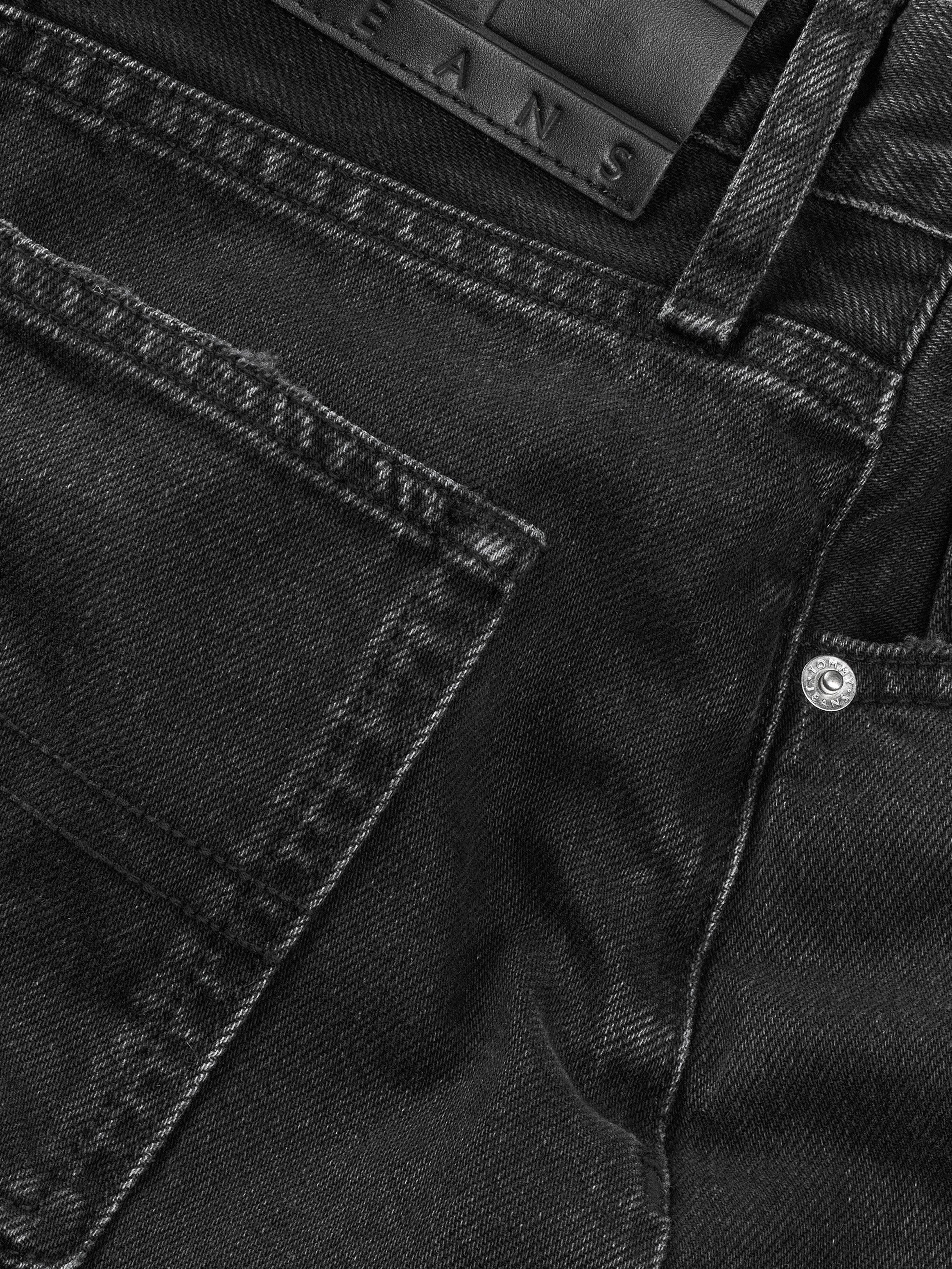 TOMMY Jeans rok MOM SKIRT BI8080 in zwarte was, in mini-lengte