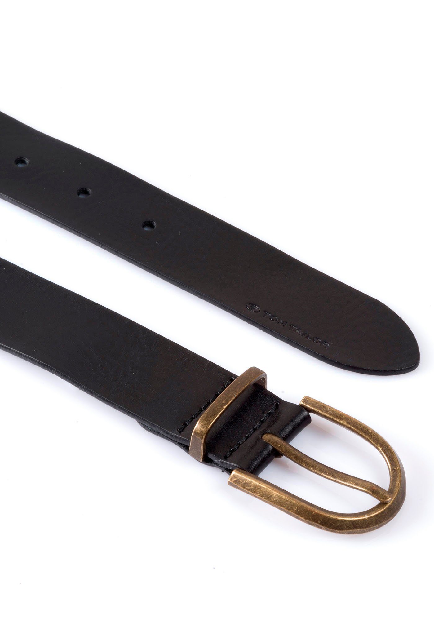Tom Tailor Leren riem TTSYLKE 3 cm brede damesriem, sluiting in vintage-look, puur leer