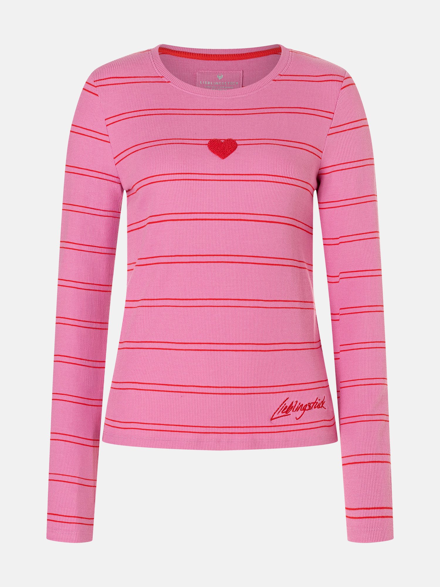 Lieblingsstück Shirt met lange mouwen SinaL met hartmotief en strepen