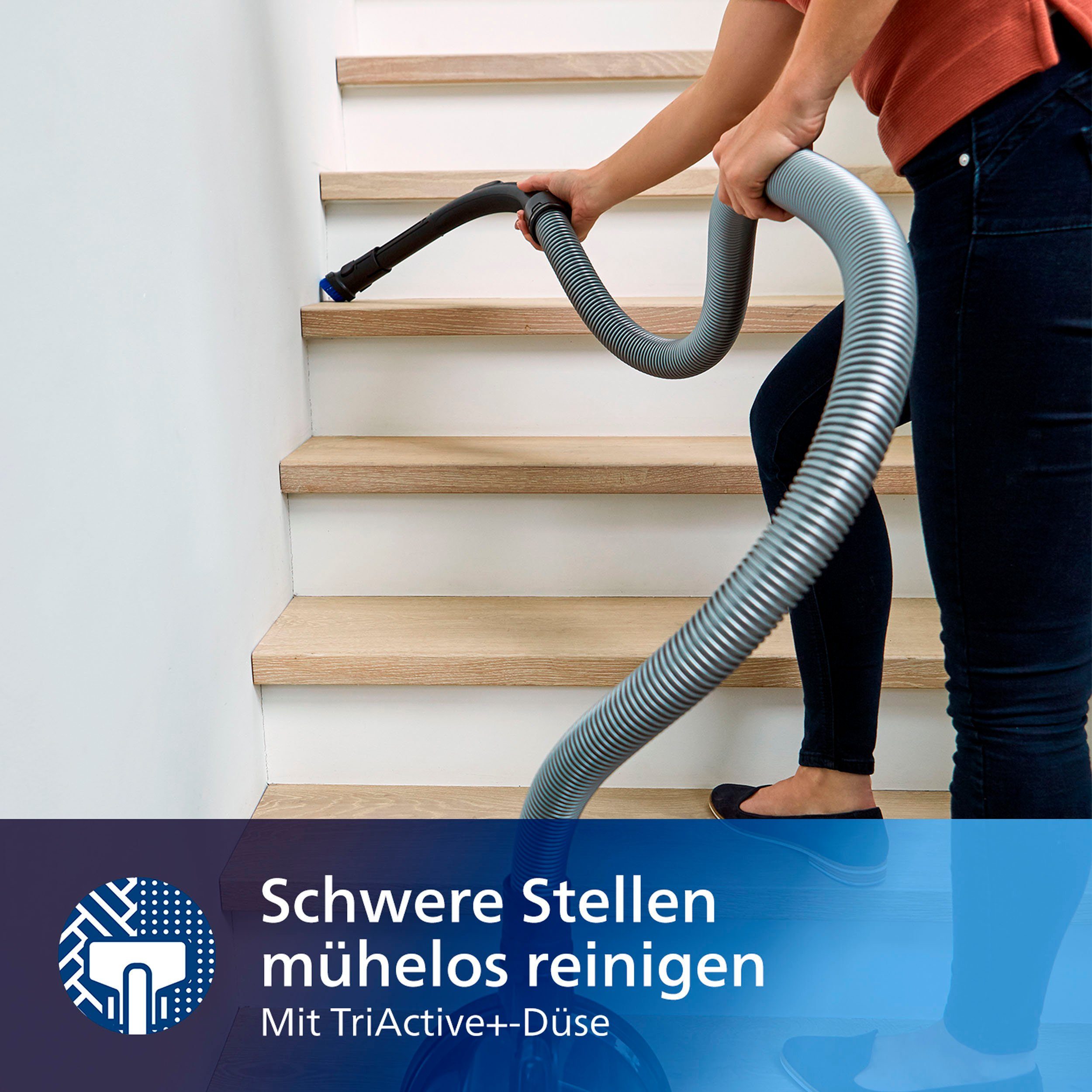 Philips Stofzuiger FC9729/09 PowerPro Expert Allergie H13 filter, met een inhoud van 2 liter en TriActive mondstuk