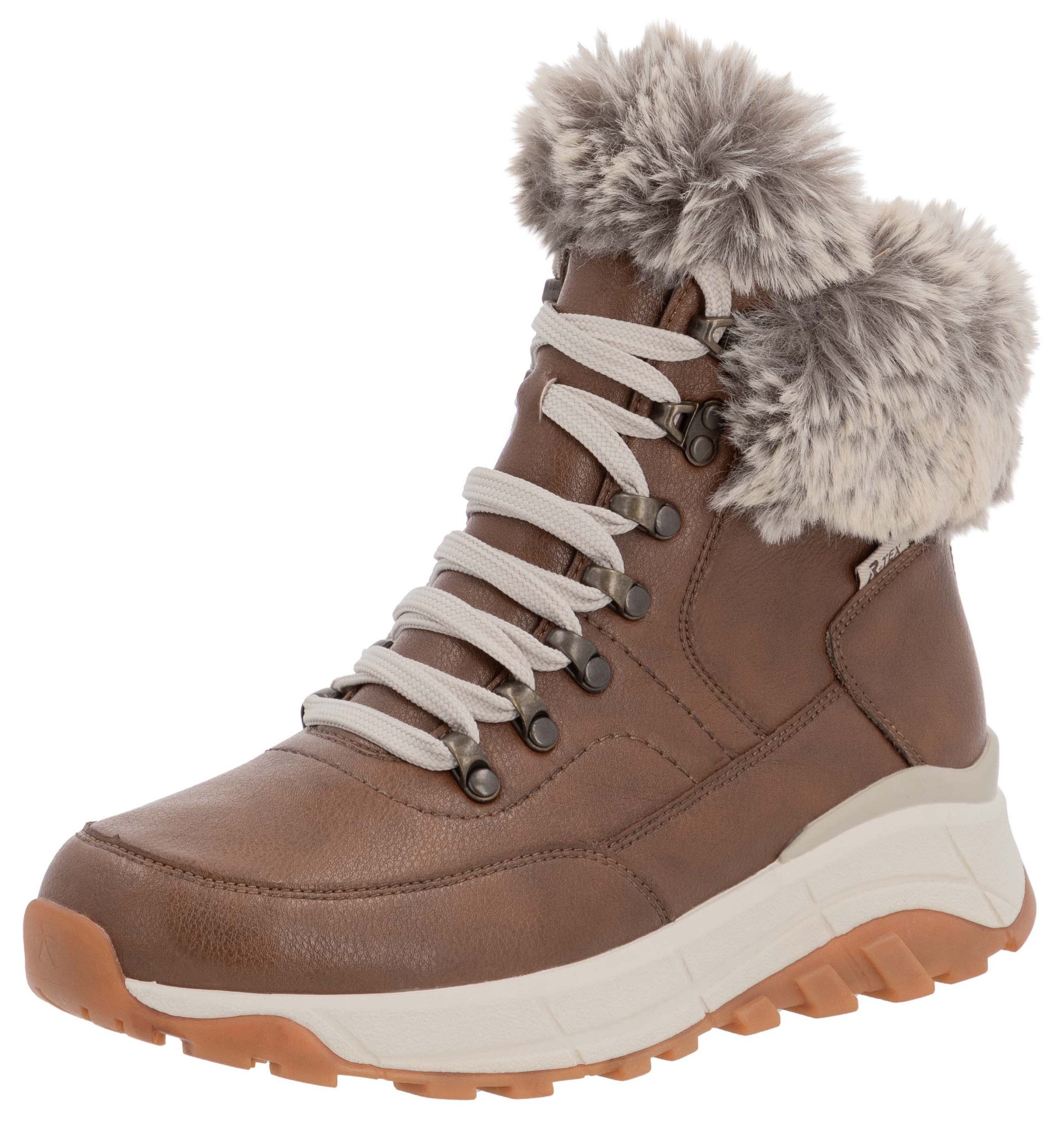 Rieker EVOLUTION Winterlaarzen Hightop sneakers, veterschoenen, winterlaarzen met lamswolvoering