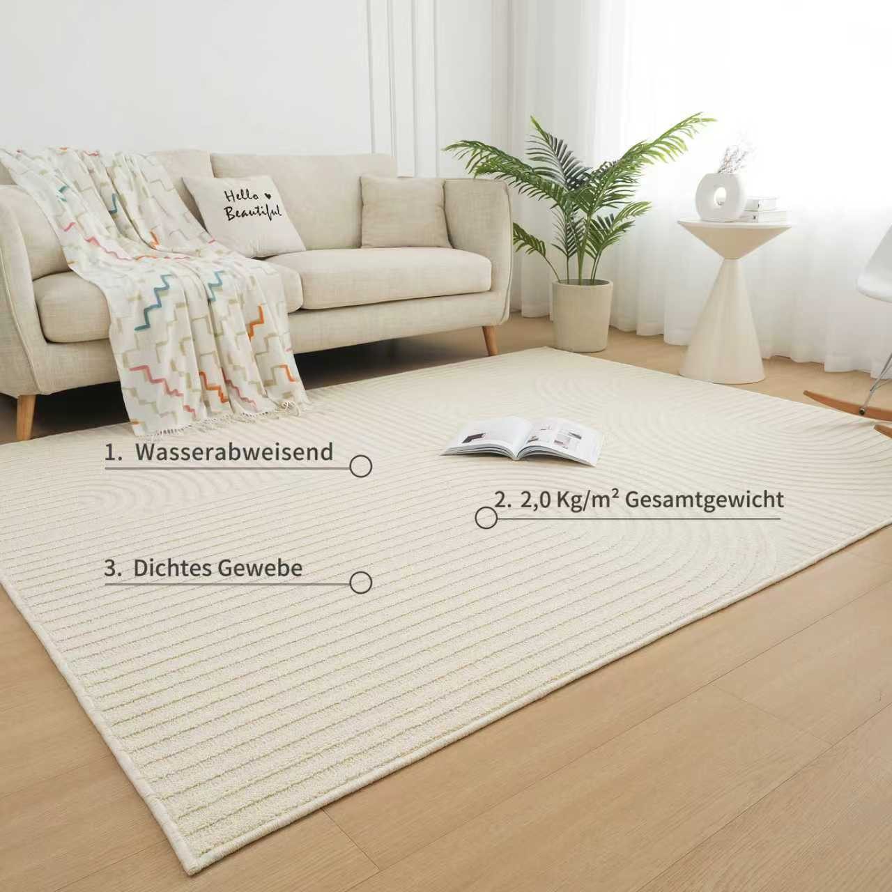my home Vloerkleed Jola hoog-laag ontwerp, Scandi-look, Zen Boho, modern, 3D, woonkamer, slaapkamer, waterafstotend