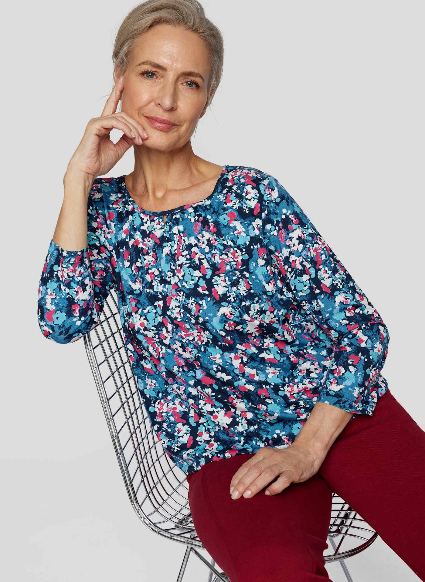 Rabe Shirt met 3/4 mouwen met bloemenprint