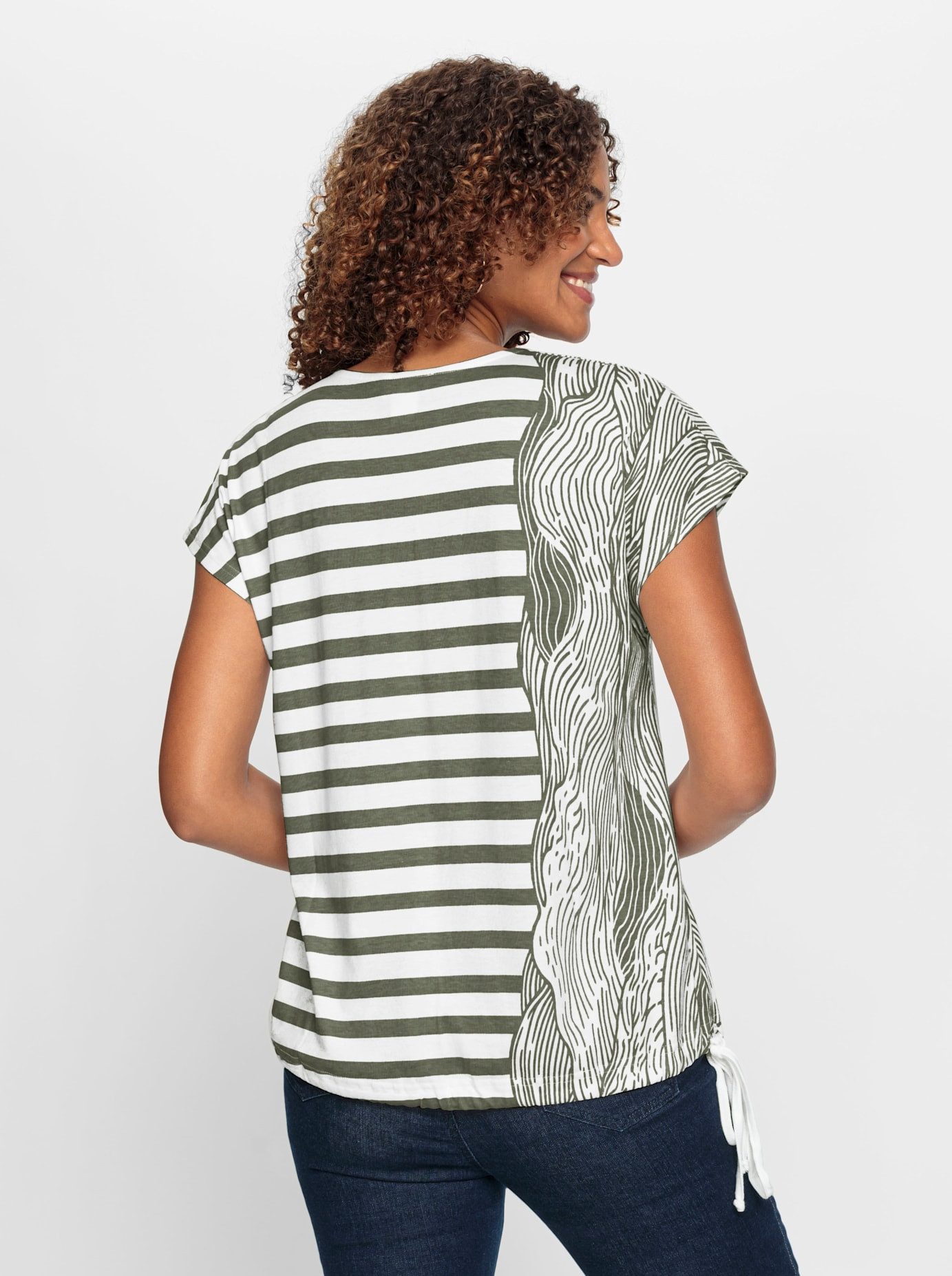 Casual Looks Shirt met V-hals Shirt (1-delig)