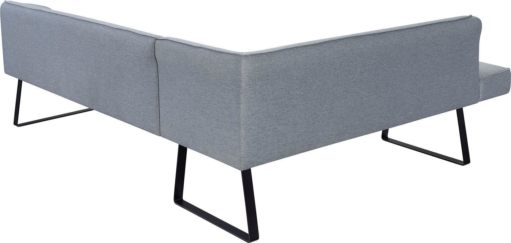 exxpo - sofa fashion Hoekbank Americano met opstaande naad en metalen poten, bekleding in verschillende kwaliteiten
