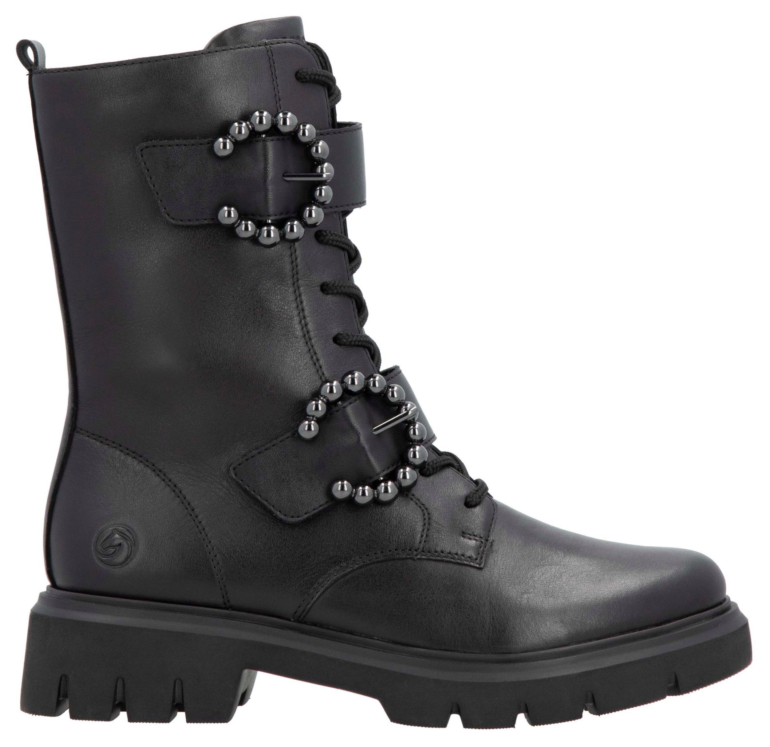 Remonte Veterlaarsjes blokhak, herfstmode, veterschoenen met binnenrits