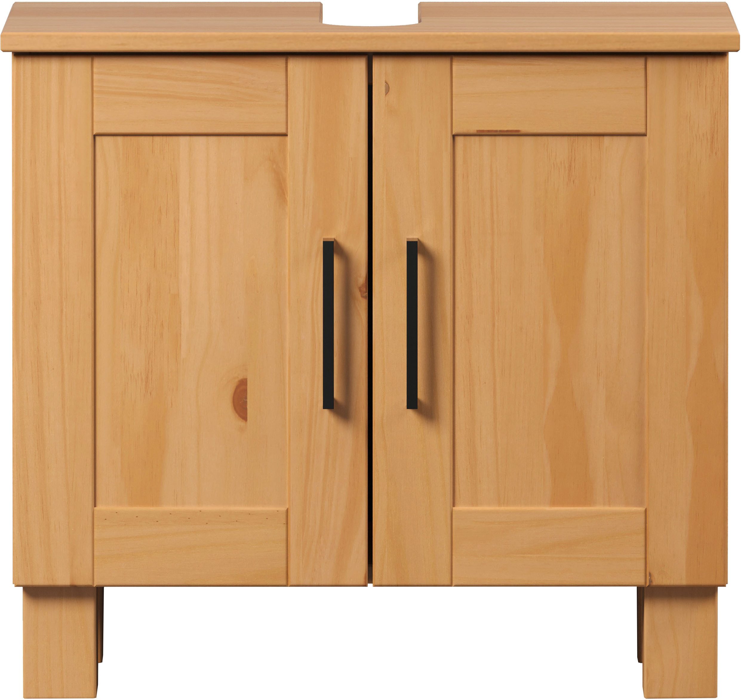 welltime Wastafelonderkast Ulea Wastafel van massief hout met handgrepen - afmetingen (B/D/H) 60/30/80 cm (1 stuk)