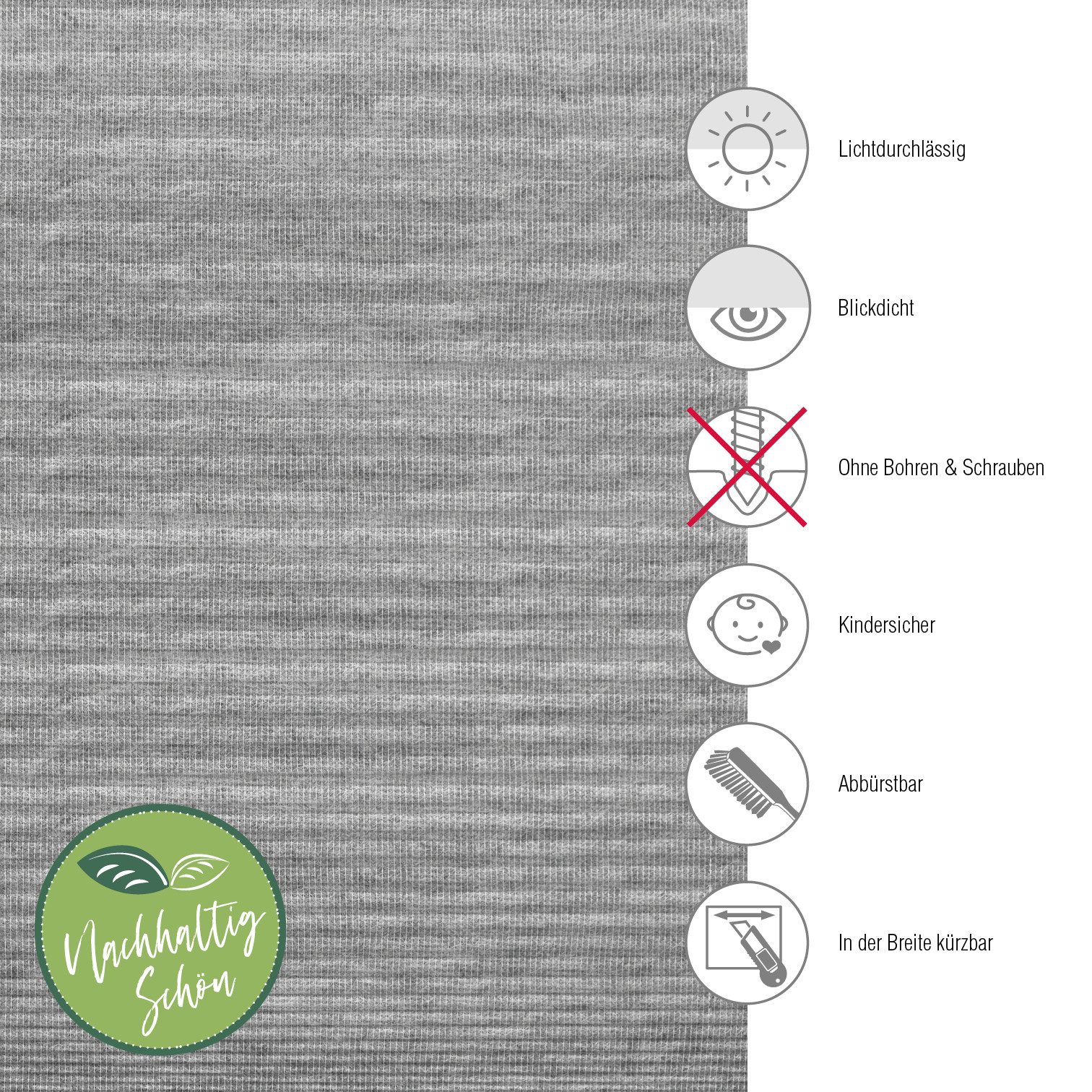 GARDINIA Plissé EASYFIX Lilly Green duurzaam mooi, met gerecycled materiaal (1 stuk)