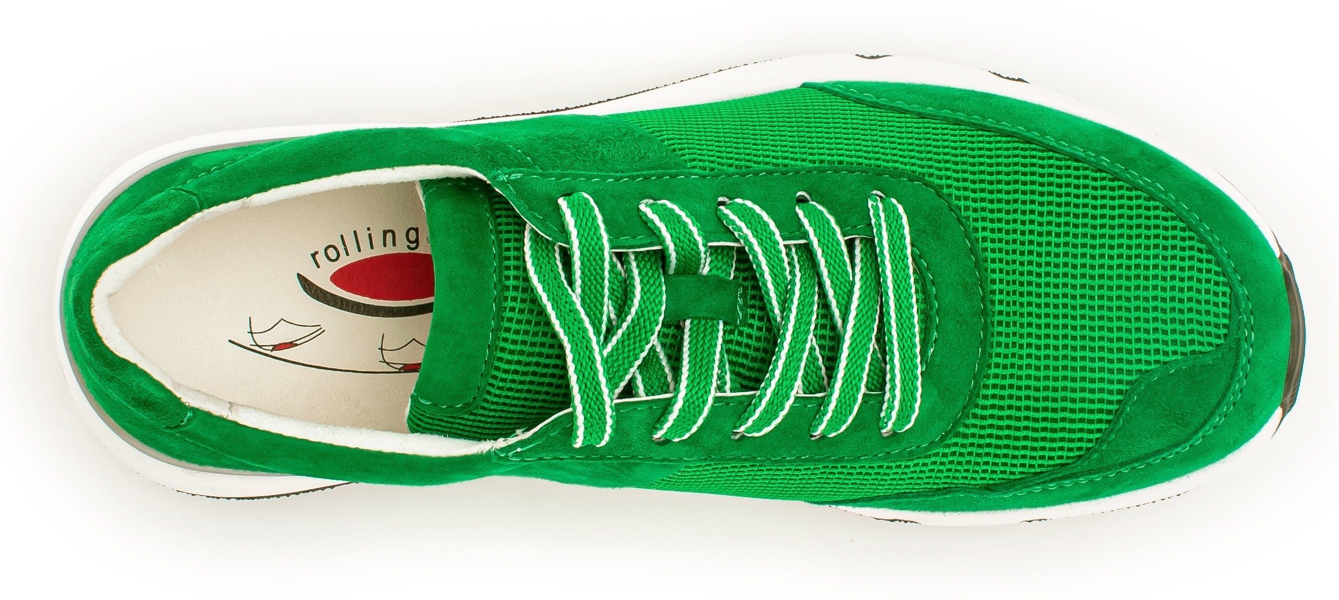 Gabor Rollingsoft Sneakers met sleehak vrijetijdsschoen, lage schoen, veterschoen, logo op de hiel