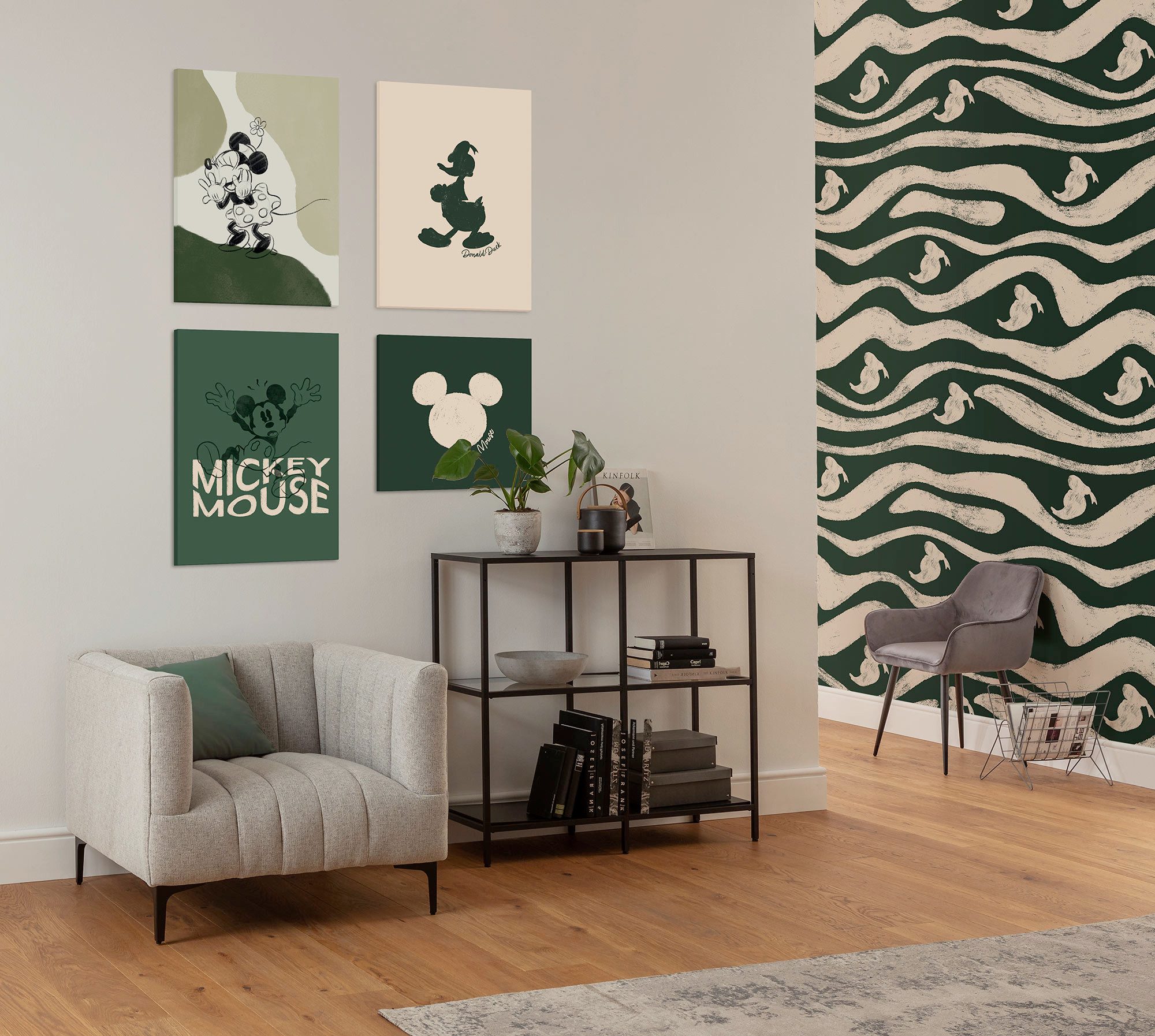 Komar Artprint op linnen Disney Minnie Mouse Laughing 300 x 280 cm (breedte x hoogte) - behang, vlies, woonkamer, slaapkamer