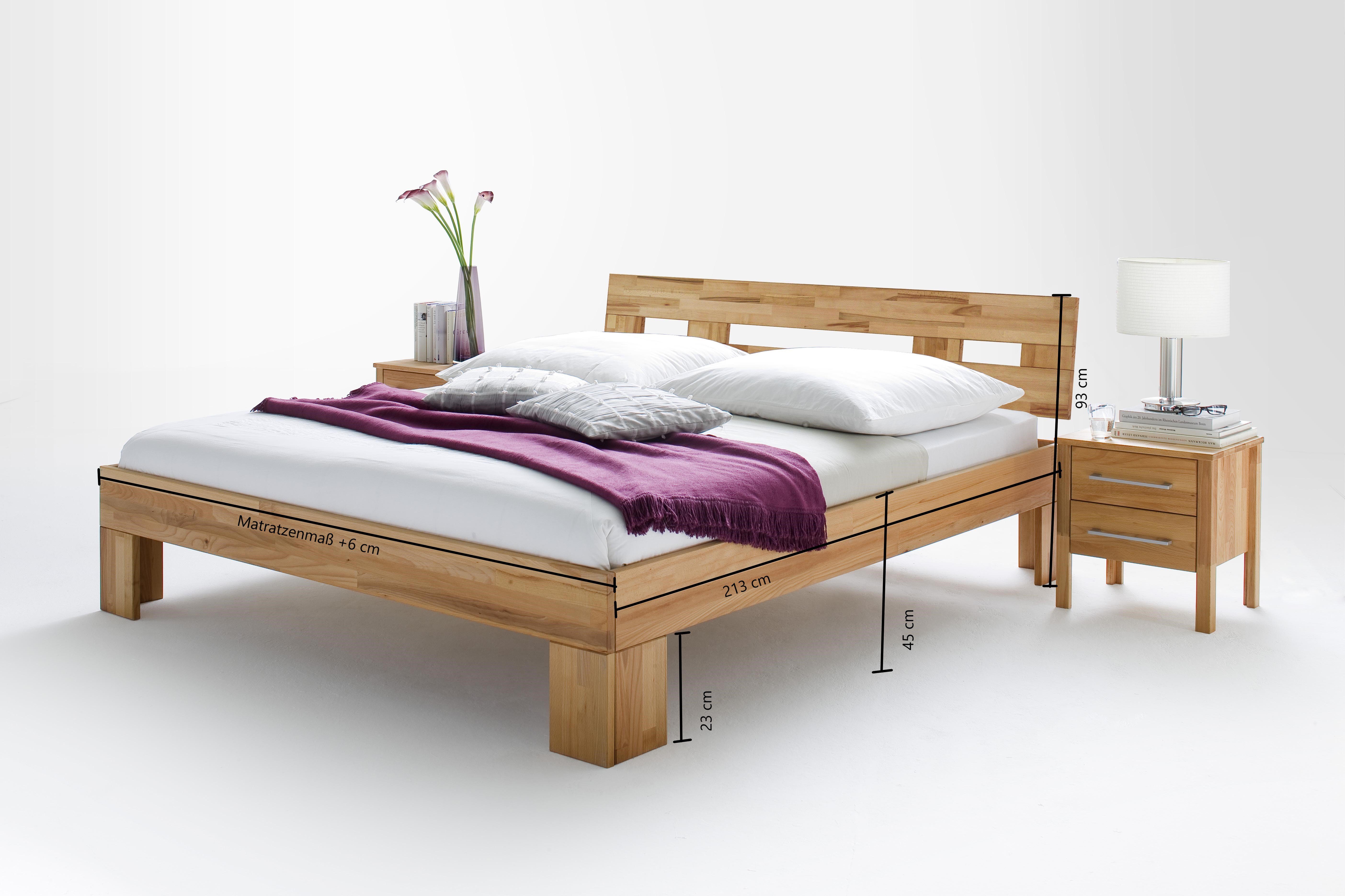 Home affaire Massief houten ledikant Modesty I bed met robuuste voetconstructie in hoekvorm van beukenkern, met robuust onderstel, in verschillende