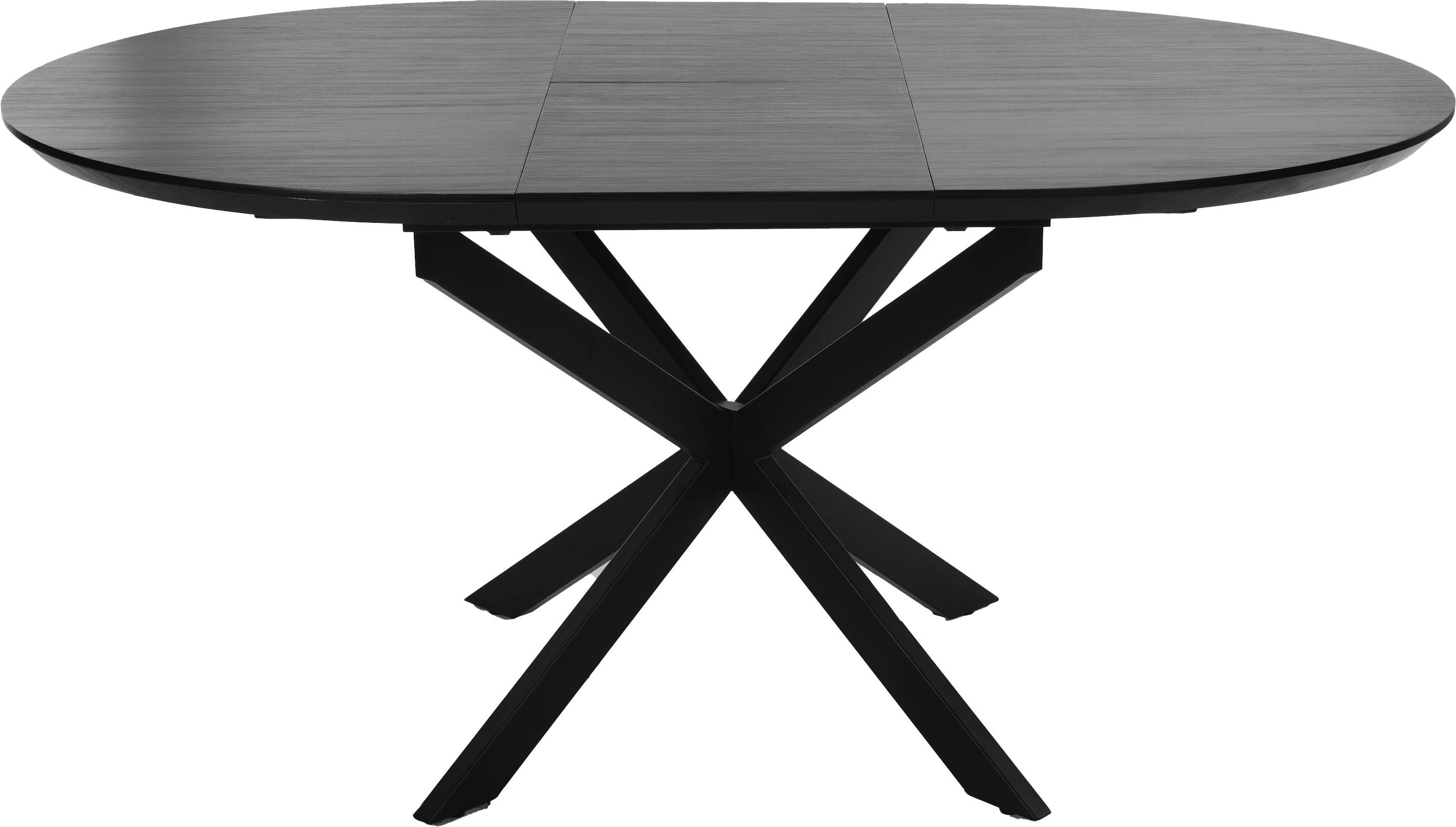 byLIVING Eettafel Oregon Uittrek 120-160 cm, met Zwitserse rand, eiken-look zwart