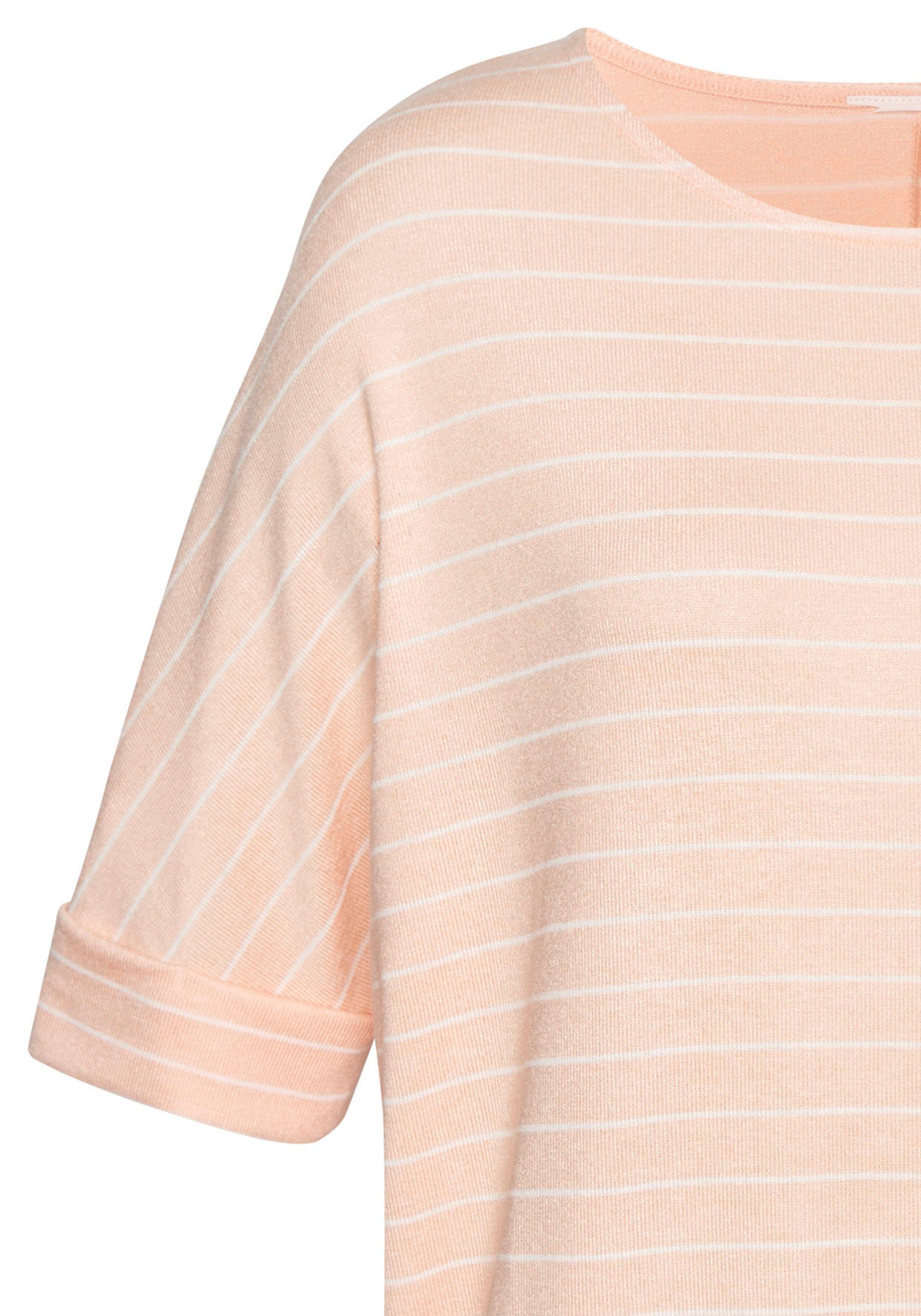 Lascana Shirt met ronde hals Met brede mouwomslag van zacht viscose-fijntricot