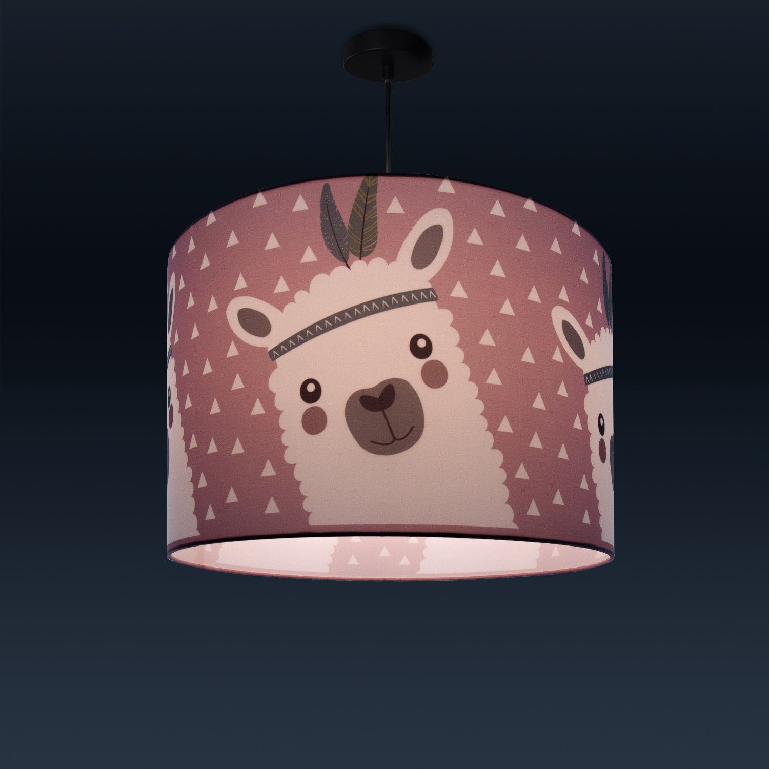 Paco Home Hanglamp Ela 214 Kinderlamp plafondlamp LED kinderkamer lamp lama-motief, E27