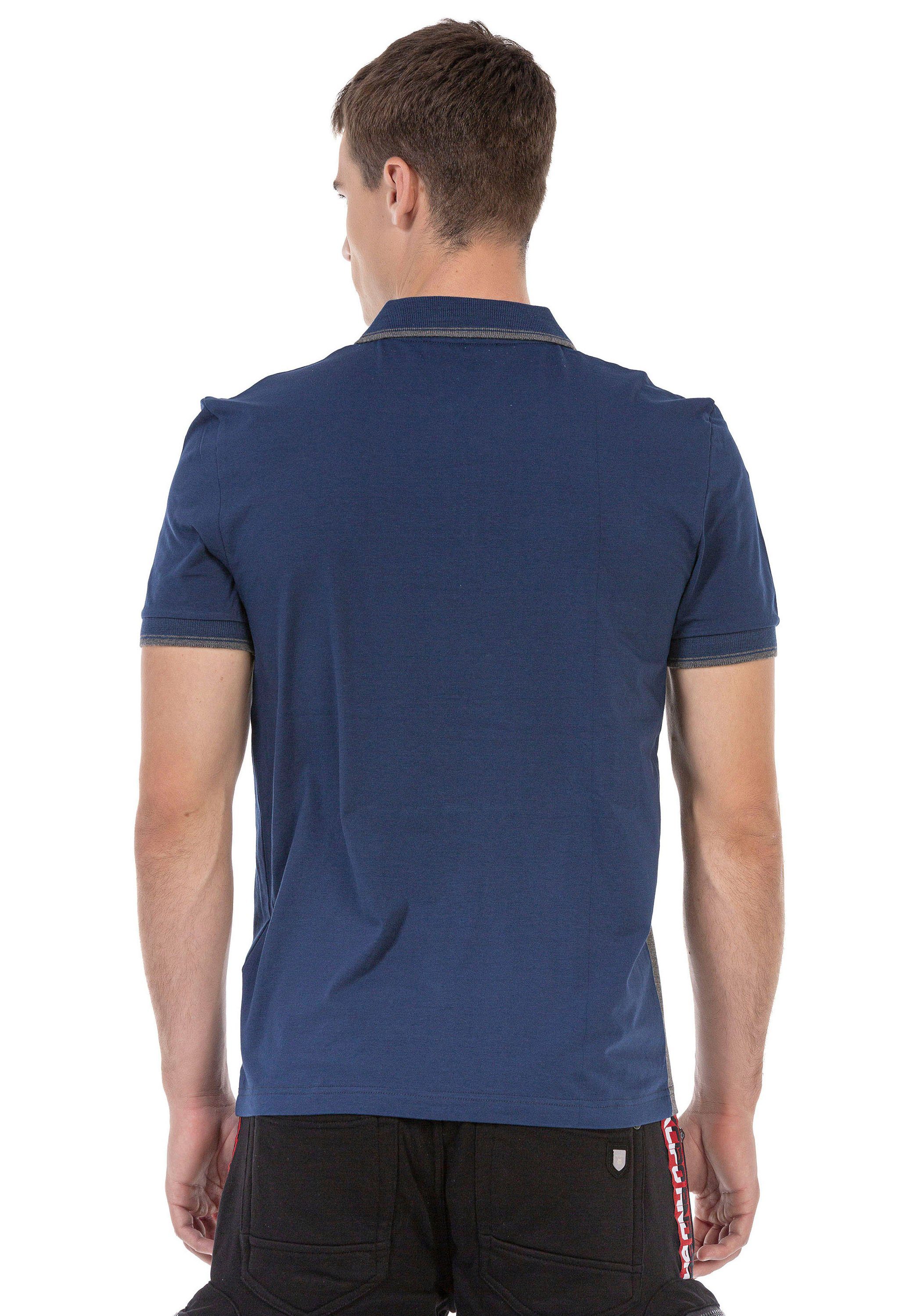 Cipo & Baxx Poloshirt met diagonale inzet
