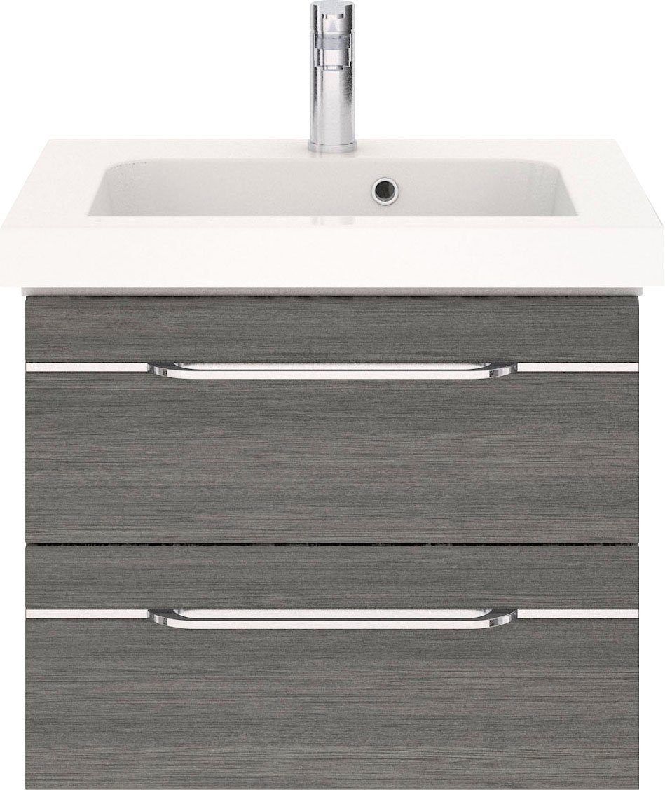 Saphir Badkamerserie Balto sprint, wastafelmeubel met mineraalmarmeren wastafel, 64,4 cm breed (1 stuk) badmeubelsets grijs