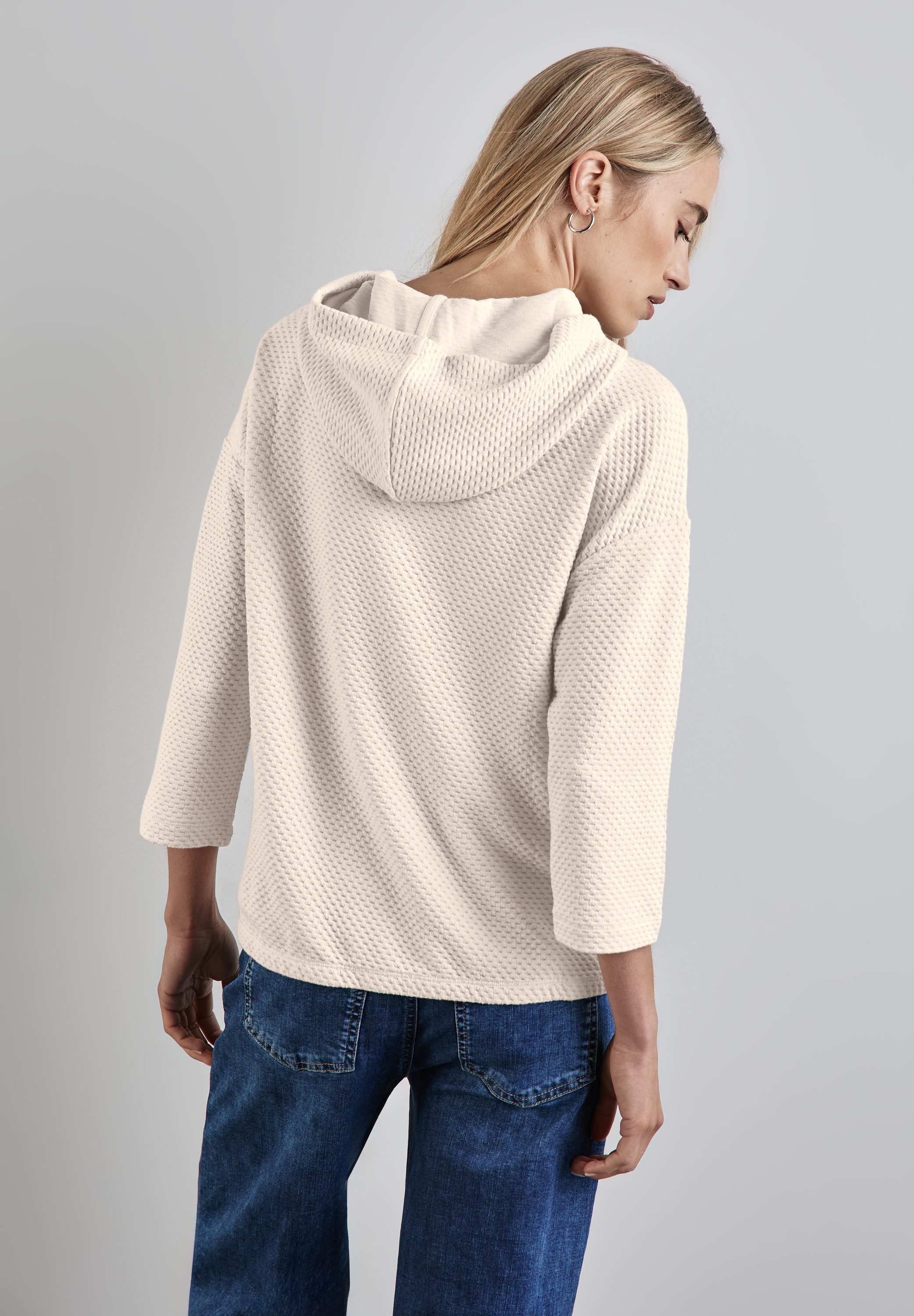 STREET ONE Capuchonshirt in hoogwaardige structuur-look