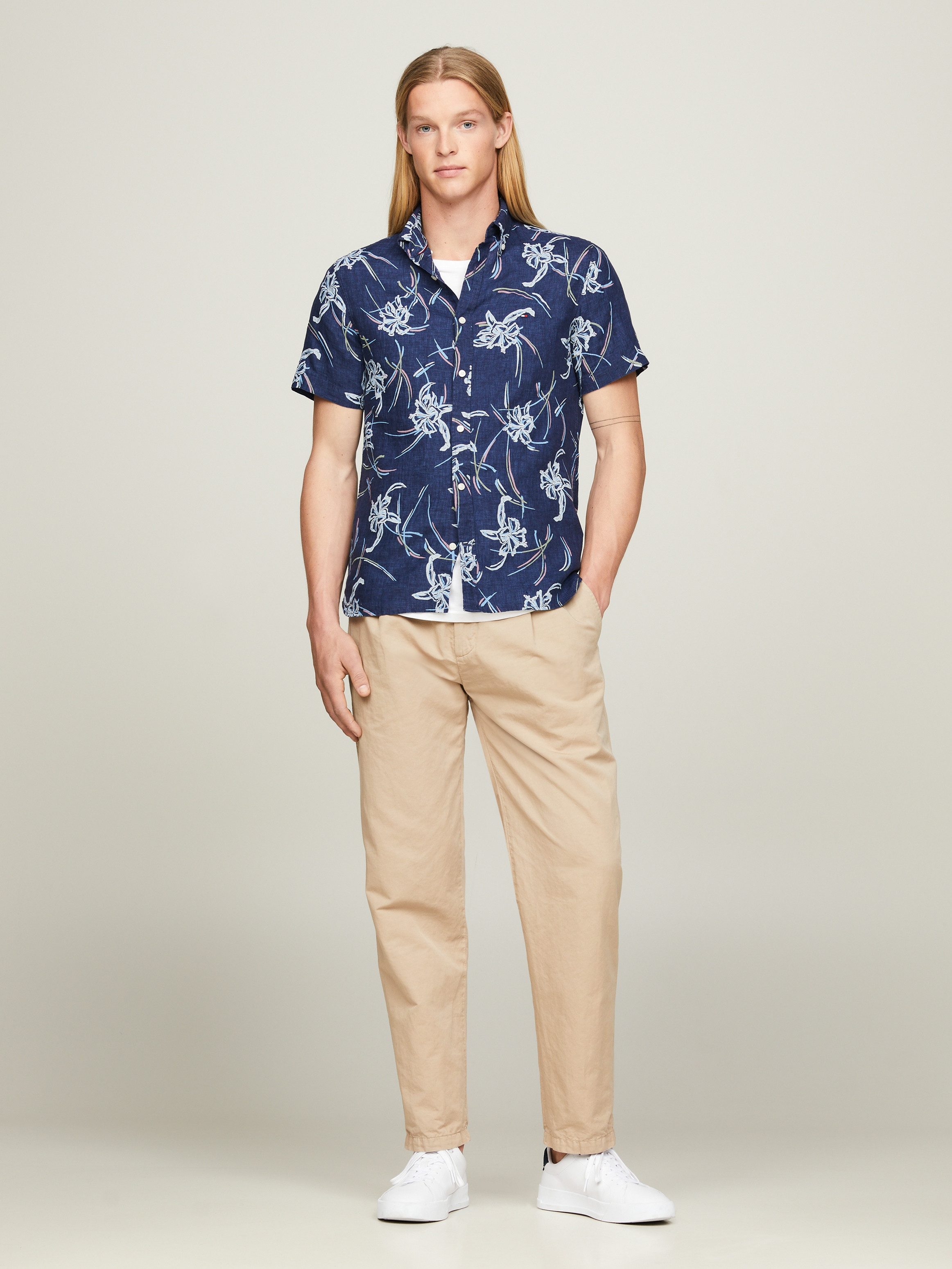 Tommy Hilfiger Linnen overhemd LI TROPICAL PRT SF SHIRT
