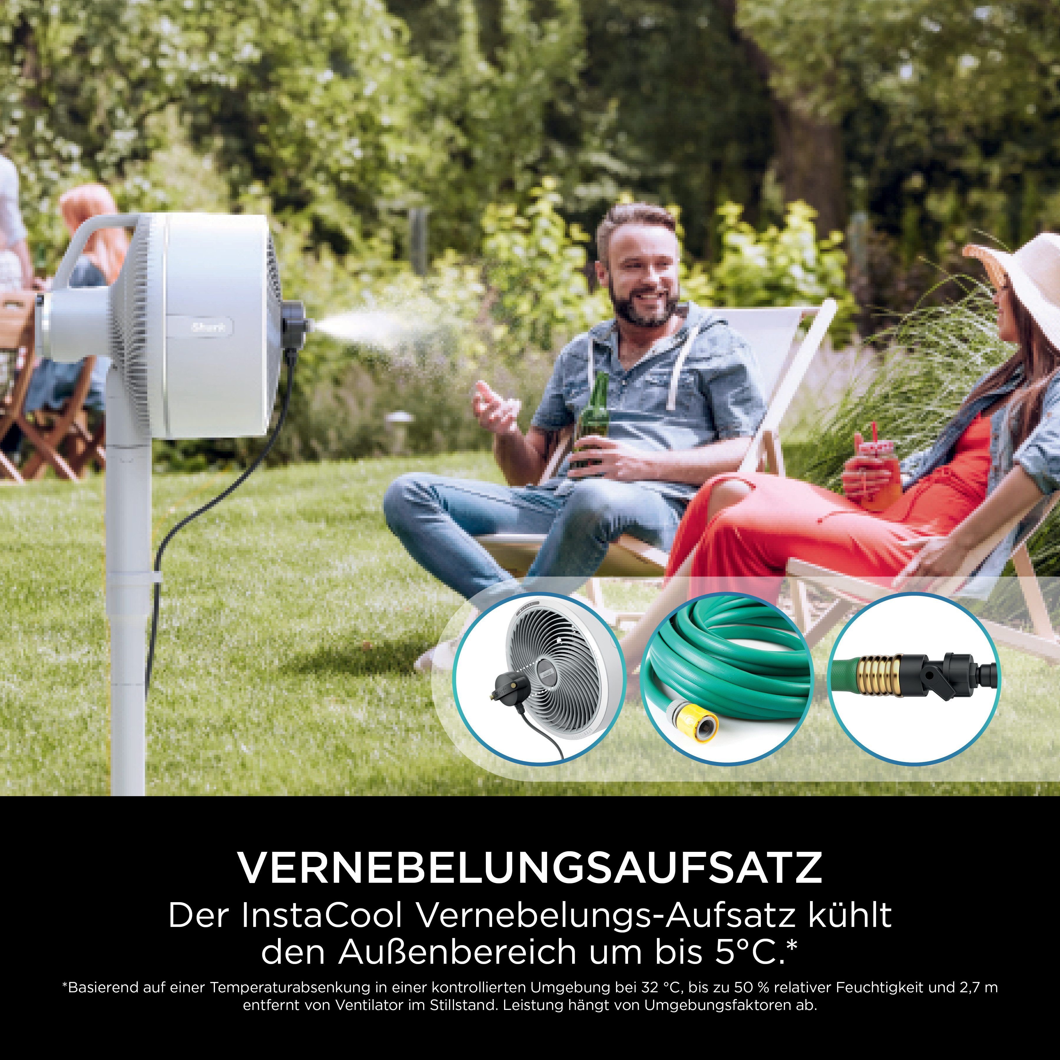 Shark Staande accu-ventilator FlexBreeze FA220EU Flüsterstille ventilator draadloos & bedraad inzetbaar