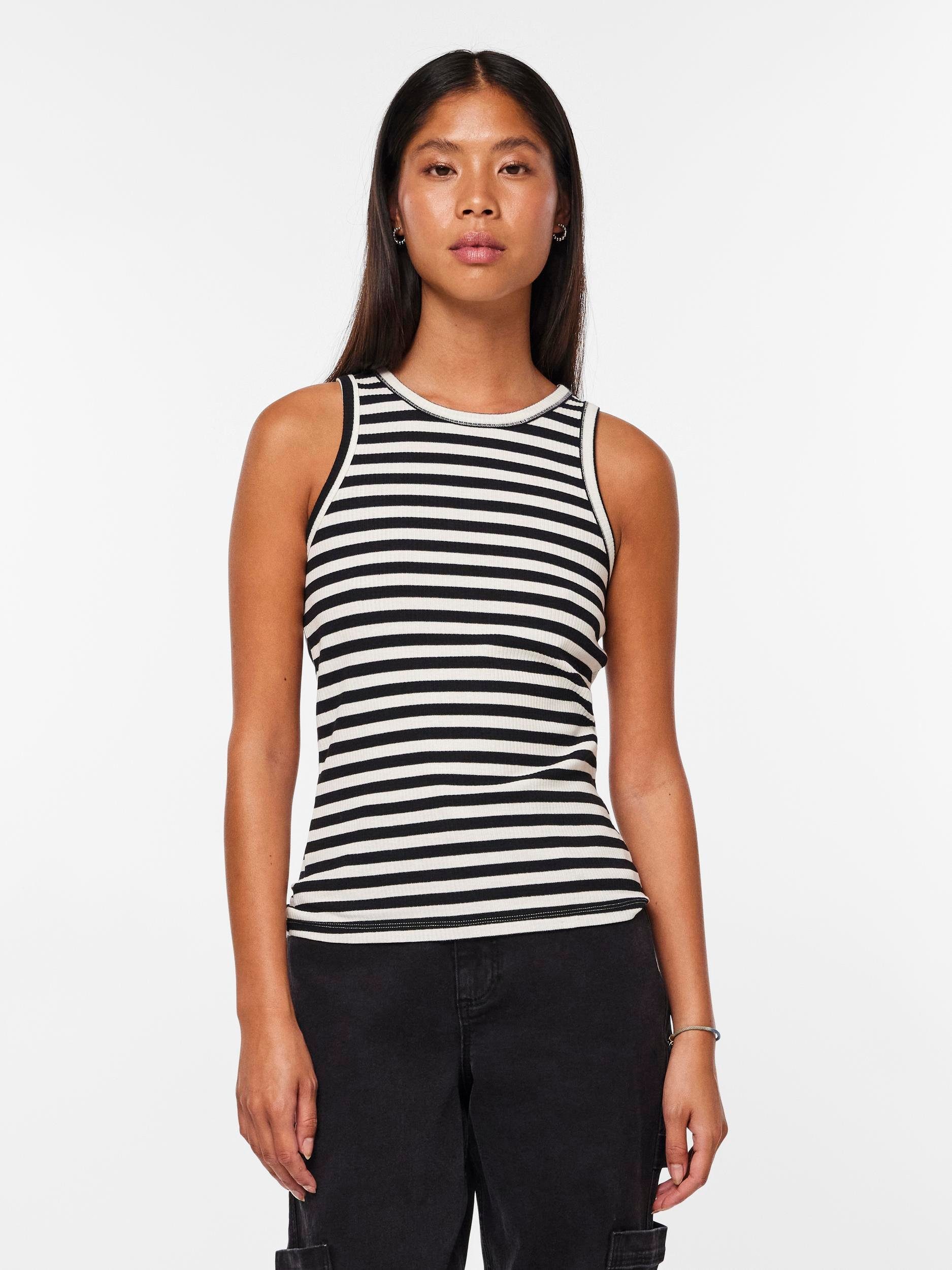 pieces Geribde tanktop PCRUKA BOXER TANK TOP NOOS BC dames tanktops maat XS (34) zwart