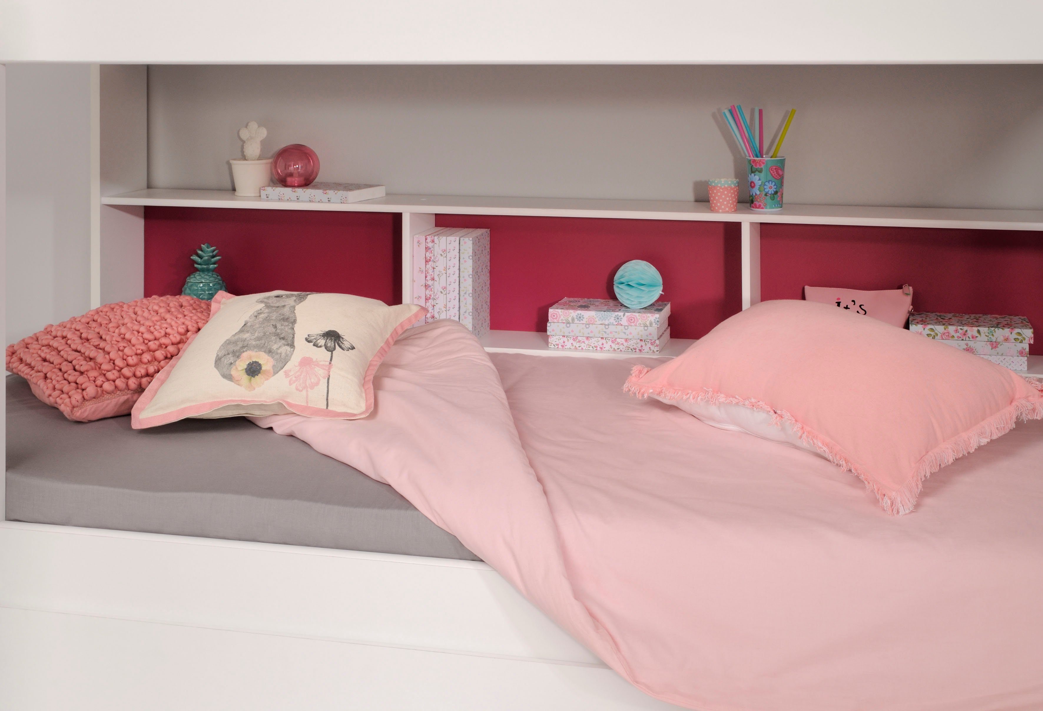 Parisot Stapelbed Tam Tam, stapelbed, gekleurde rekken, met bedkist veel opbergruimte, geweldig voor kleine ruimtes, topseller!
