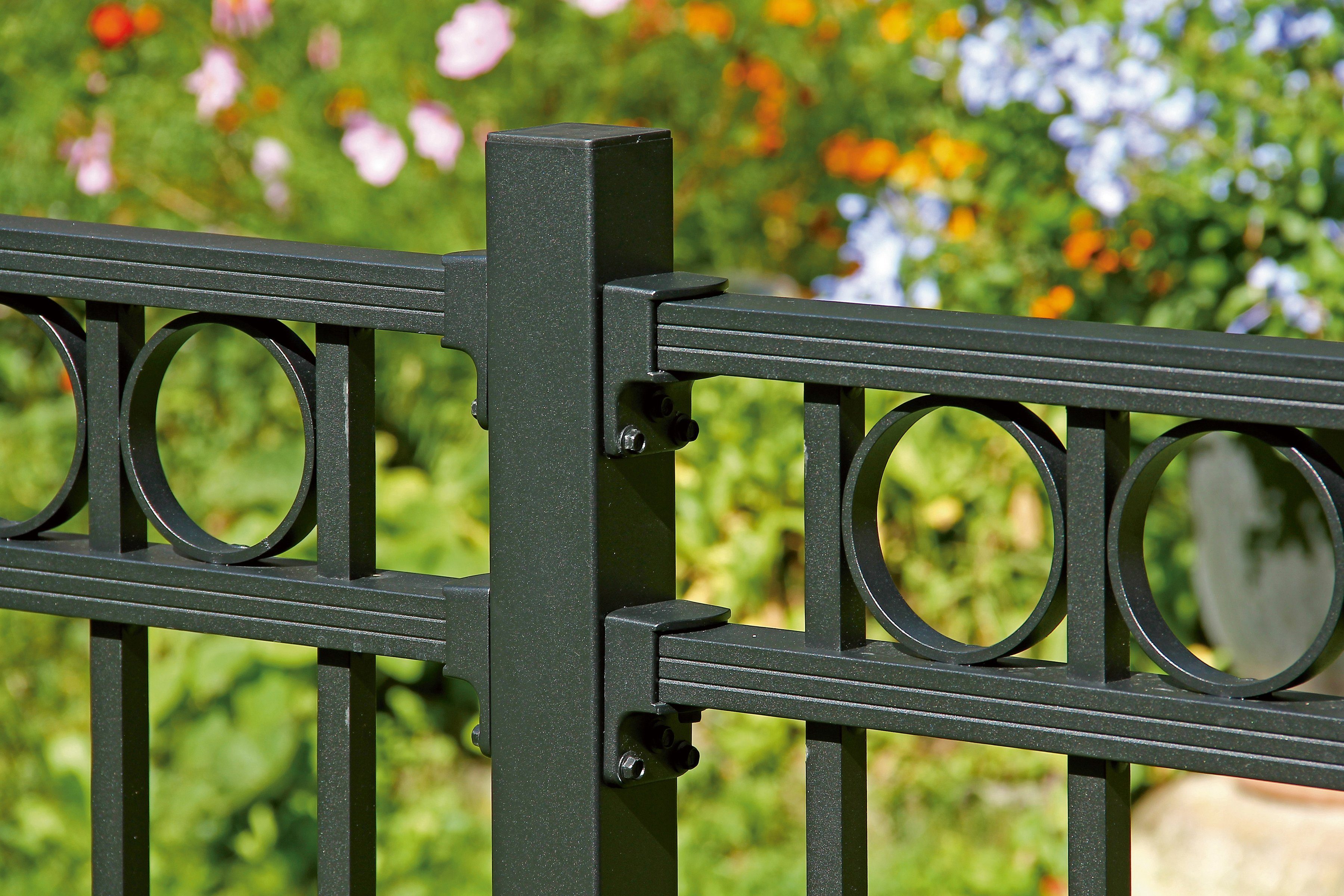GAH Alberts Metalen hek Circle Hoogte: 100 en 120 cm, totale lengte: 10 m, om vast te schroeven (set)
