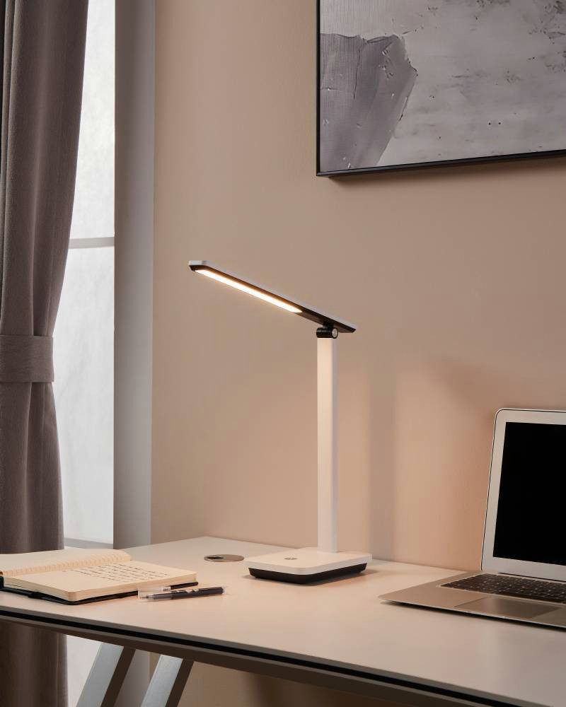 EGLO Tafellamp INIESTA Nachttafellamp touch dimbaar, USB-oplaadfunctie, wit en zwart (1 stuk) tafellampen wit